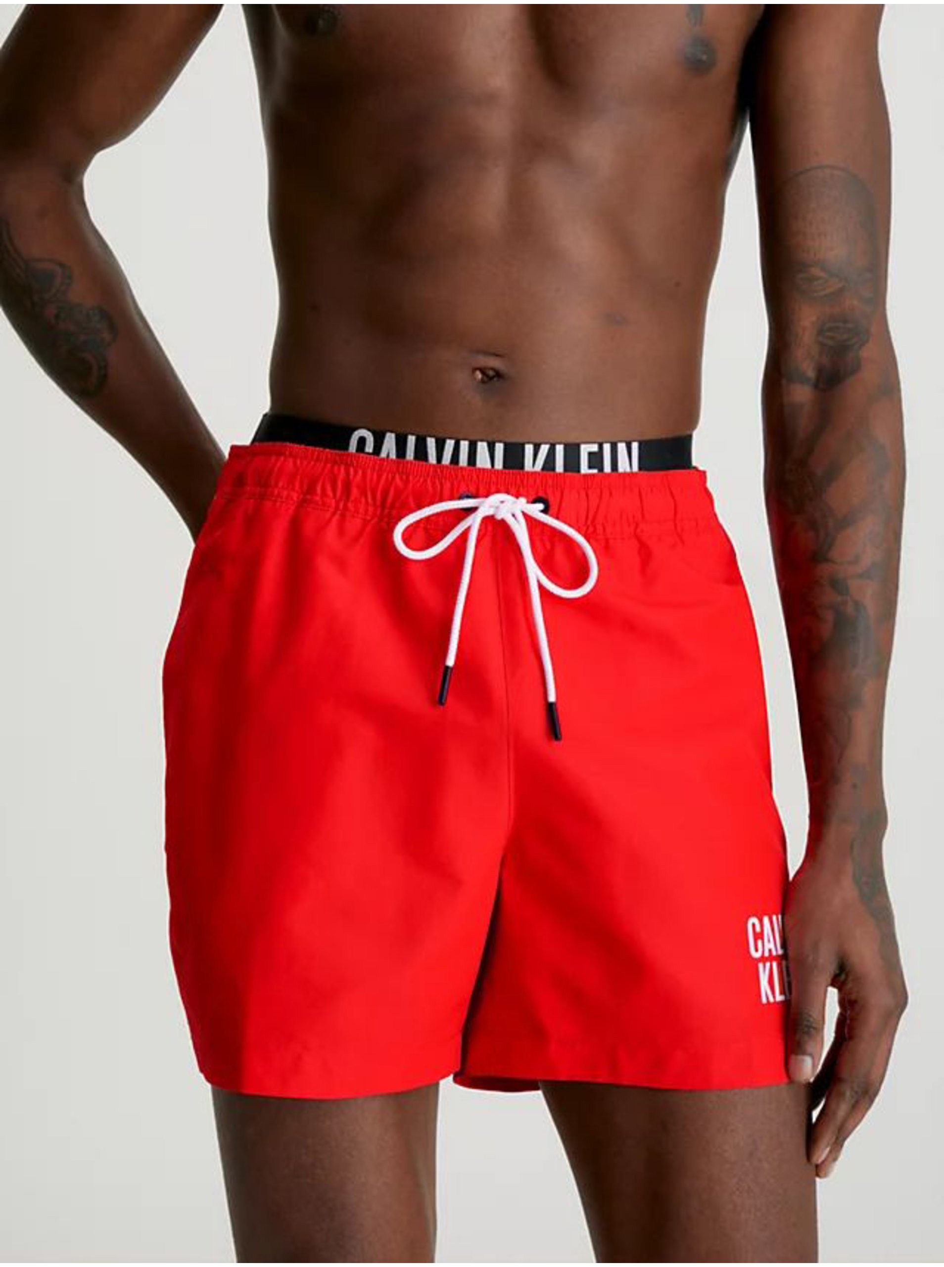 E-shop Červené pánské plavky Calvin Klein Underwear
