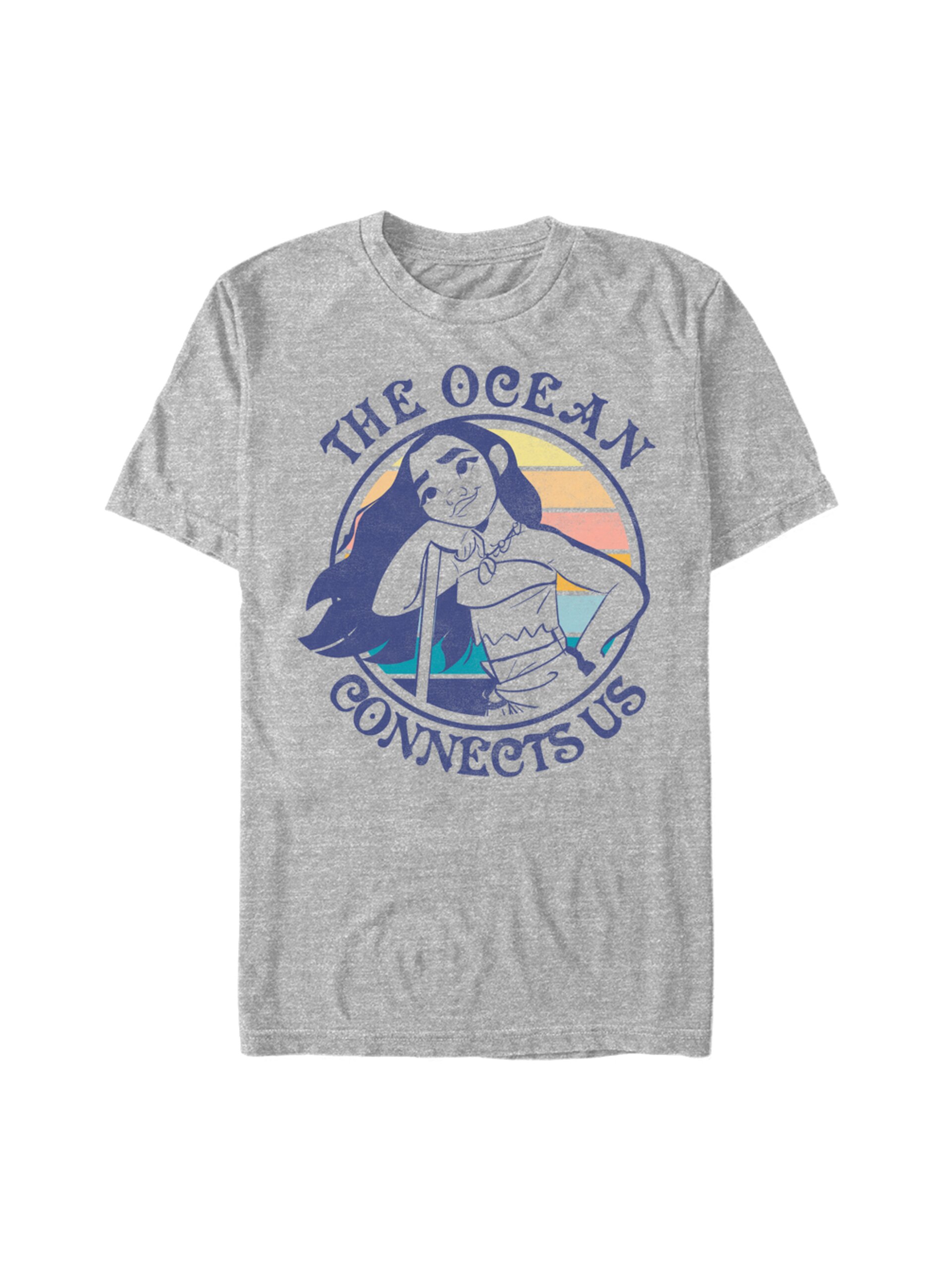 Melírované šedé pánské tričko Disney Sunset Moana