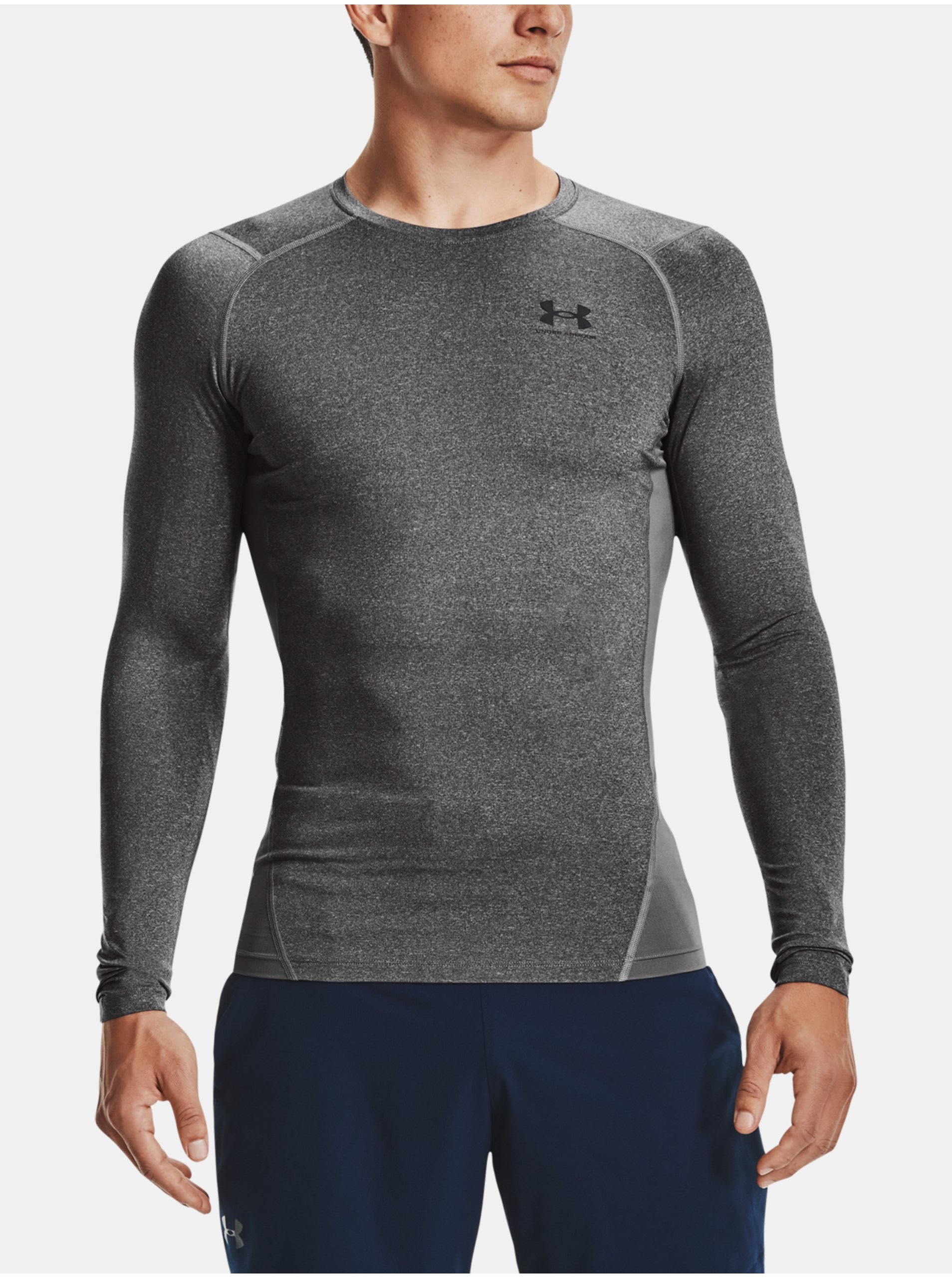 Levně Tričko Under Armour HG Armour Comp LS - šedá.