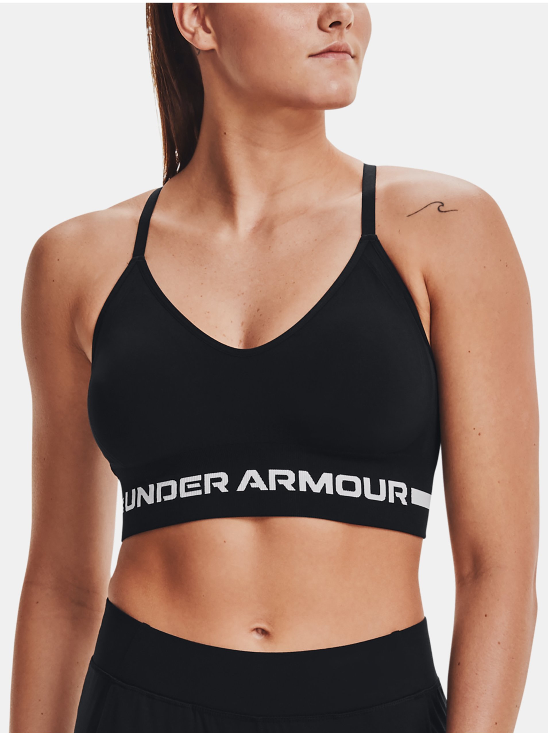 Černá sportovní podprsenka Under Armour UA Seamless Low Long Bra