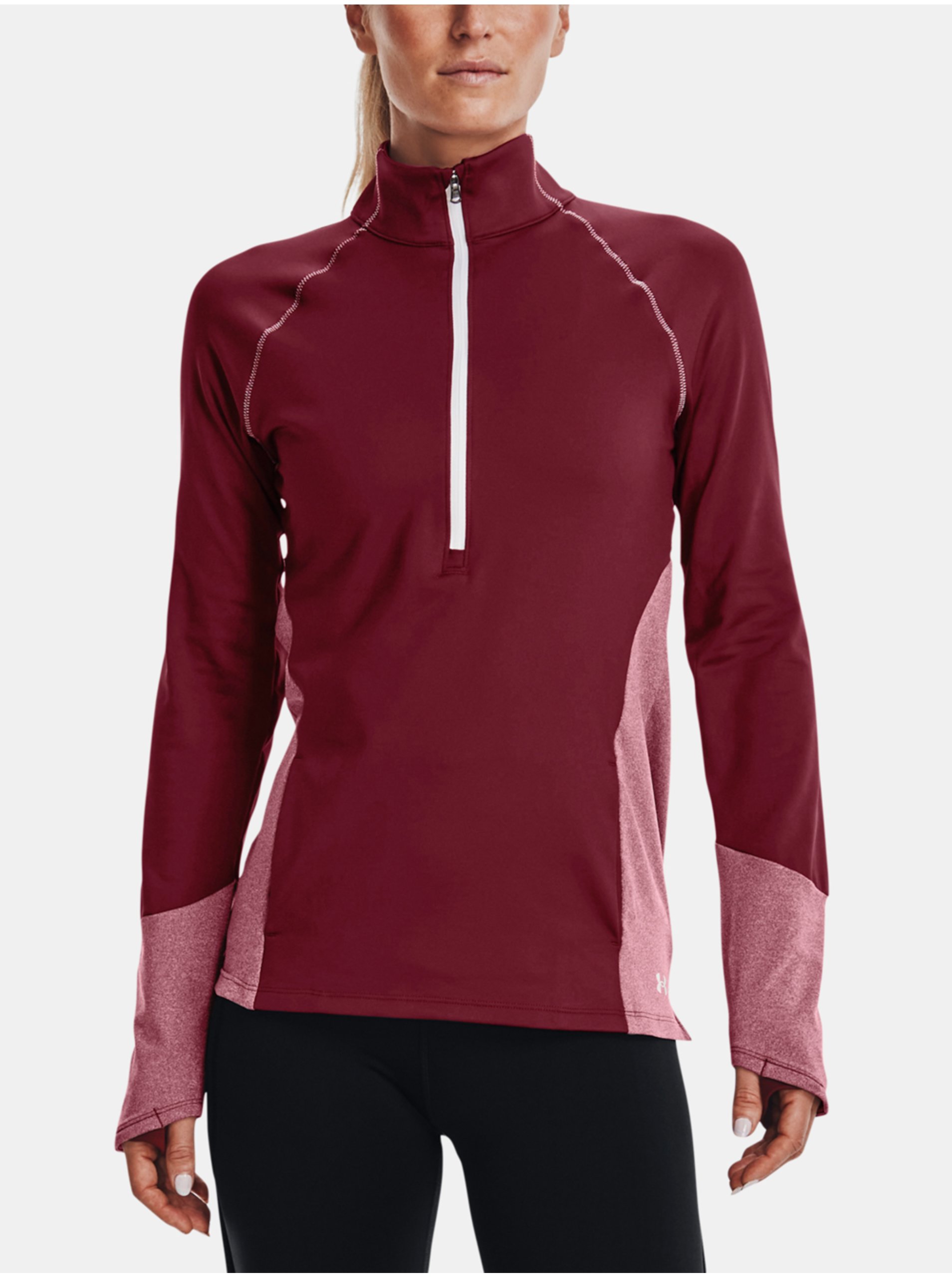 Lacno Mikina Under Armour UA ColdGear 1/2 Zips-RED