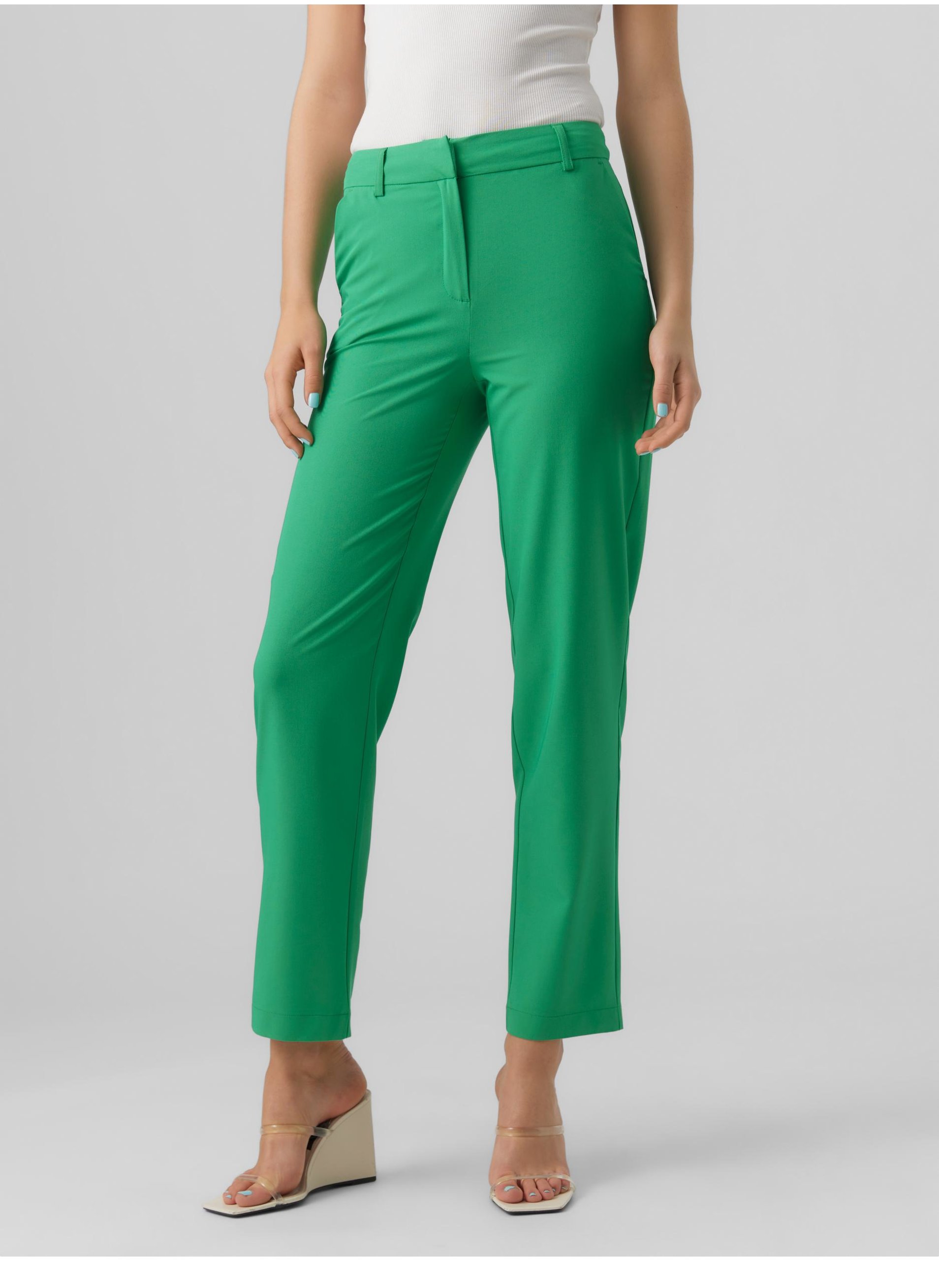 E-shop Zelené dámské kalhoty VERO MODA Zelda