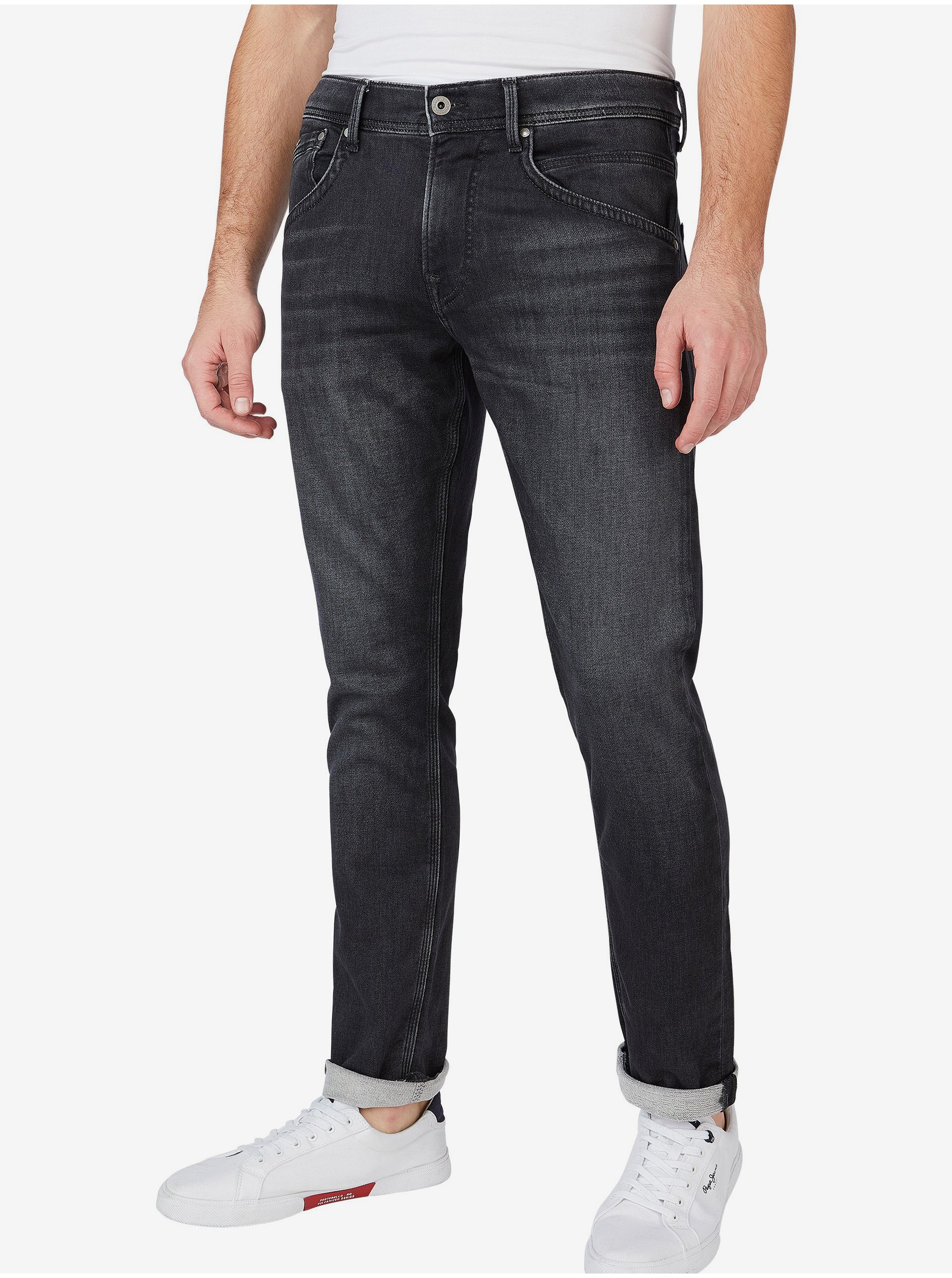 E-shop Černé pánské straight fit džíny Pepe Jeans Track