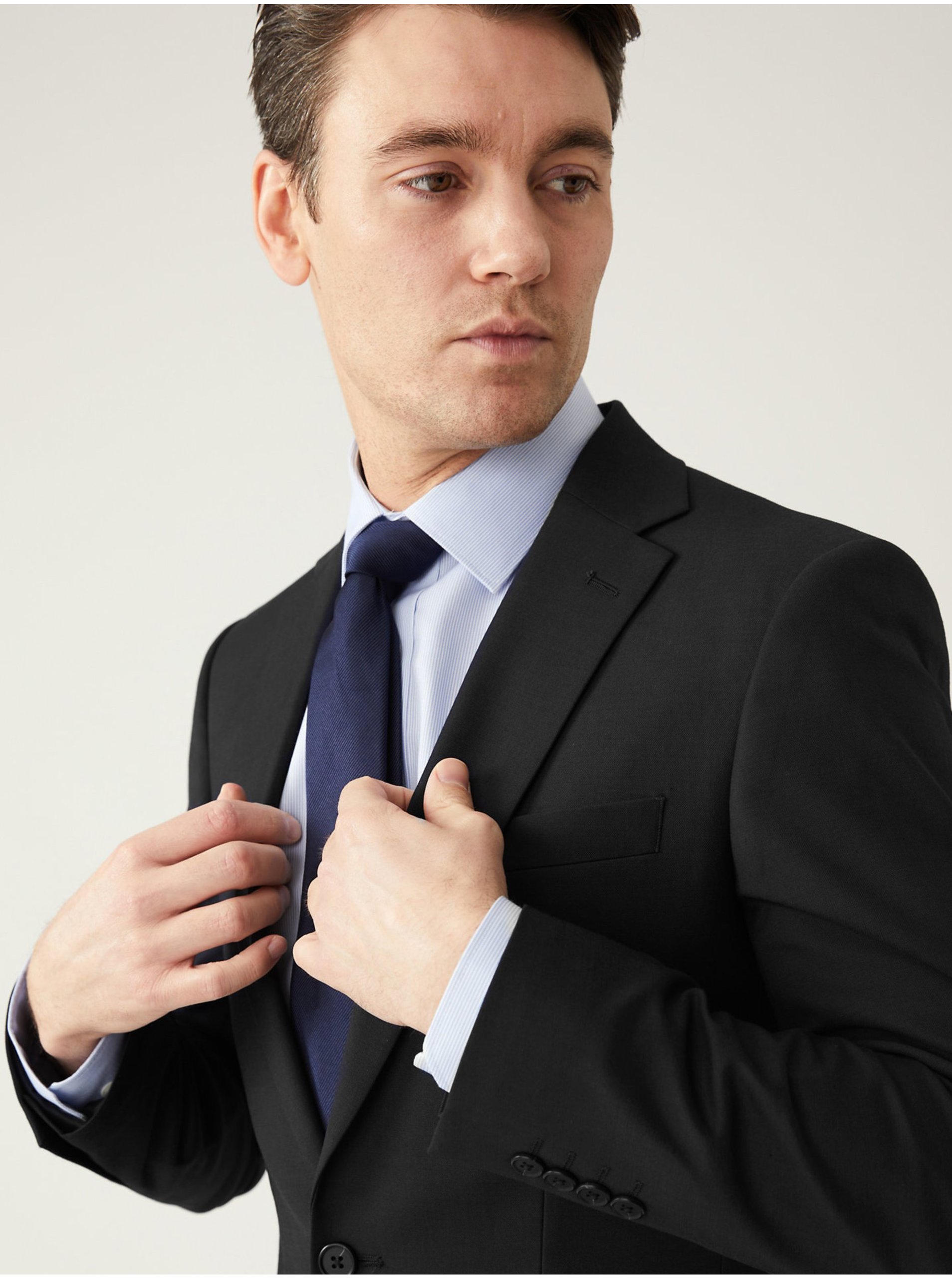 E-shop Černé pánské oblekové slim fit sako Marks & Spencer