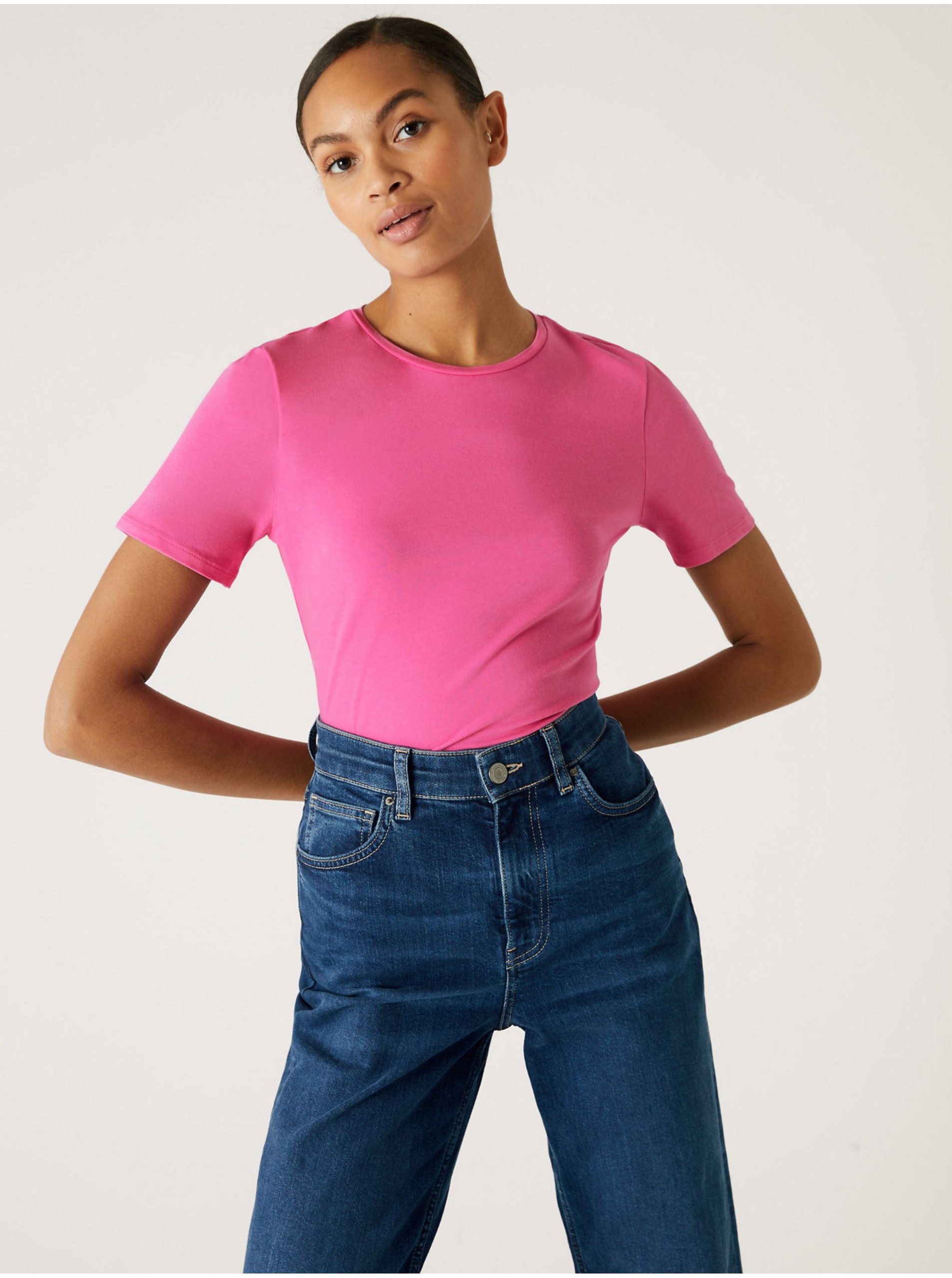 Lacno Topy a tričká pre ženy Marks & Spencer - ružová