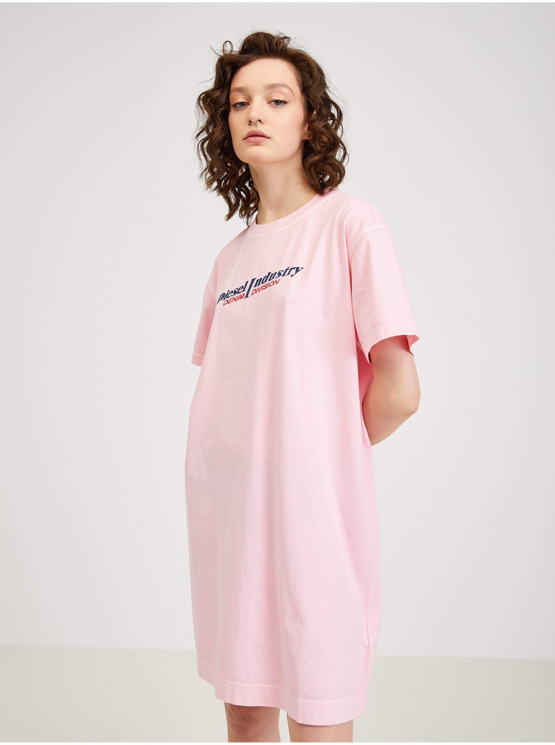 E-shop Světle růžové dámské šaty Diesel