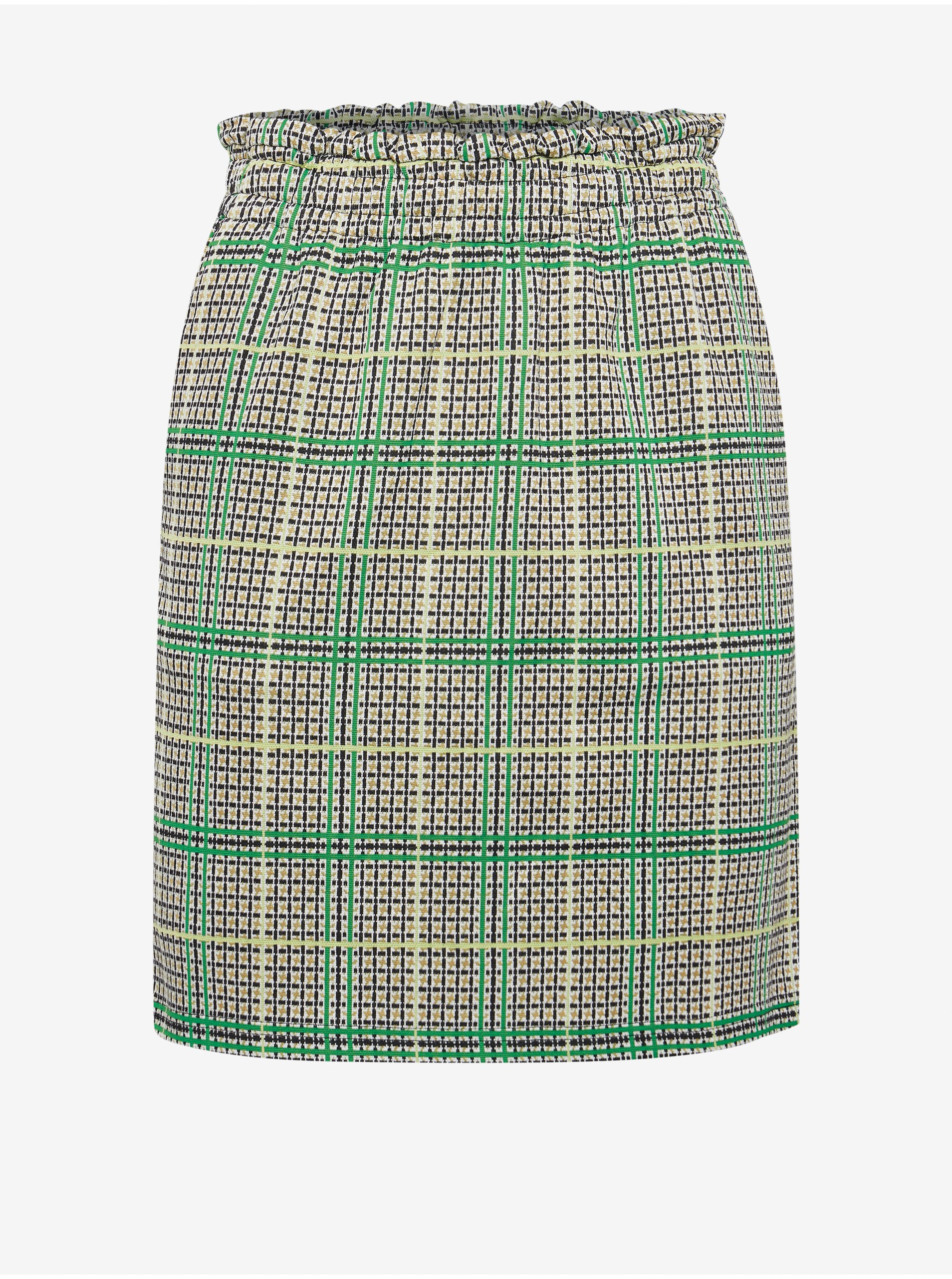 E-shop Zelená dámská vzorovaná sukně ICHI
