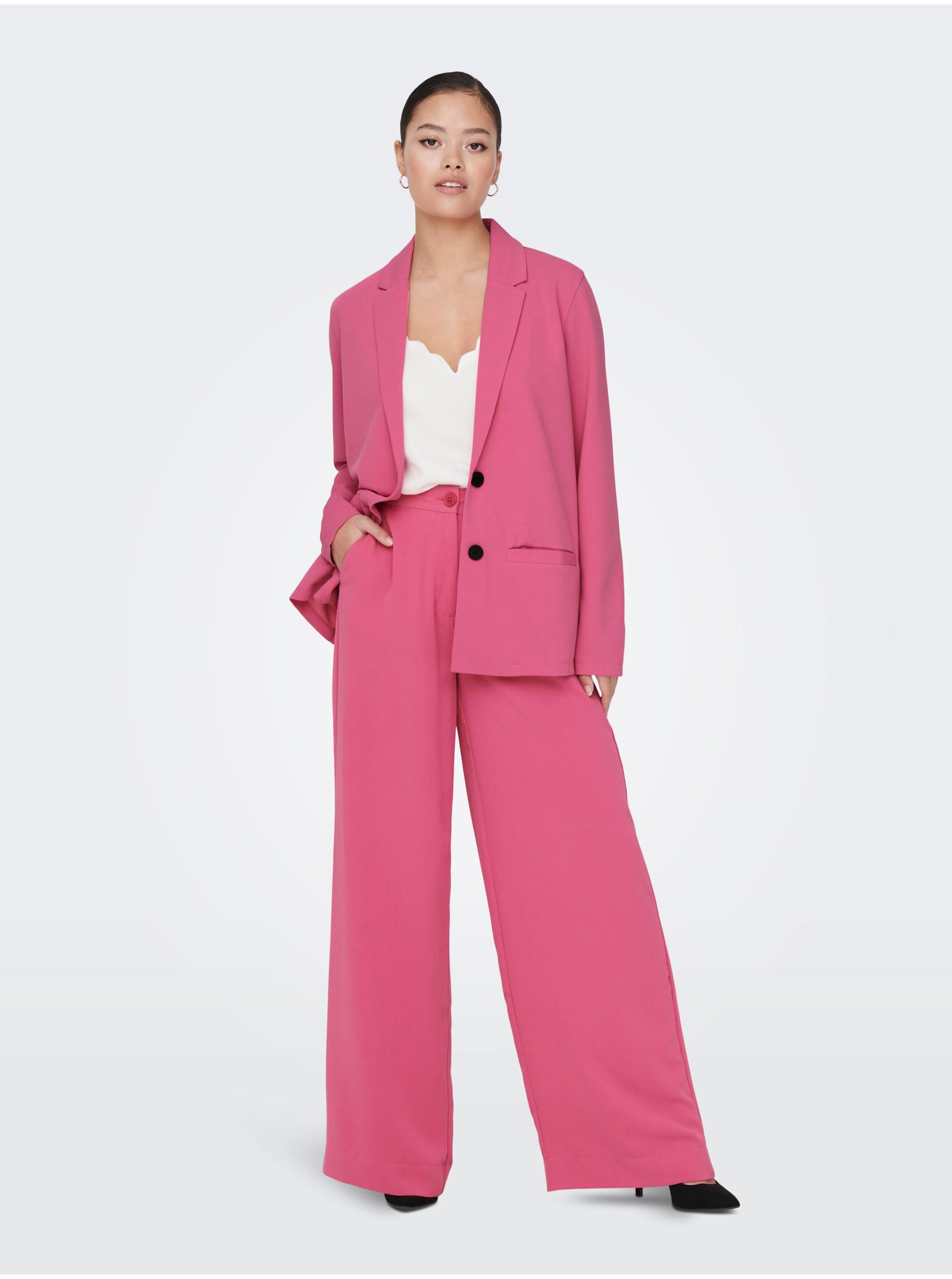 Lacno Elegantné nohavice pre ženy JDY - ružová