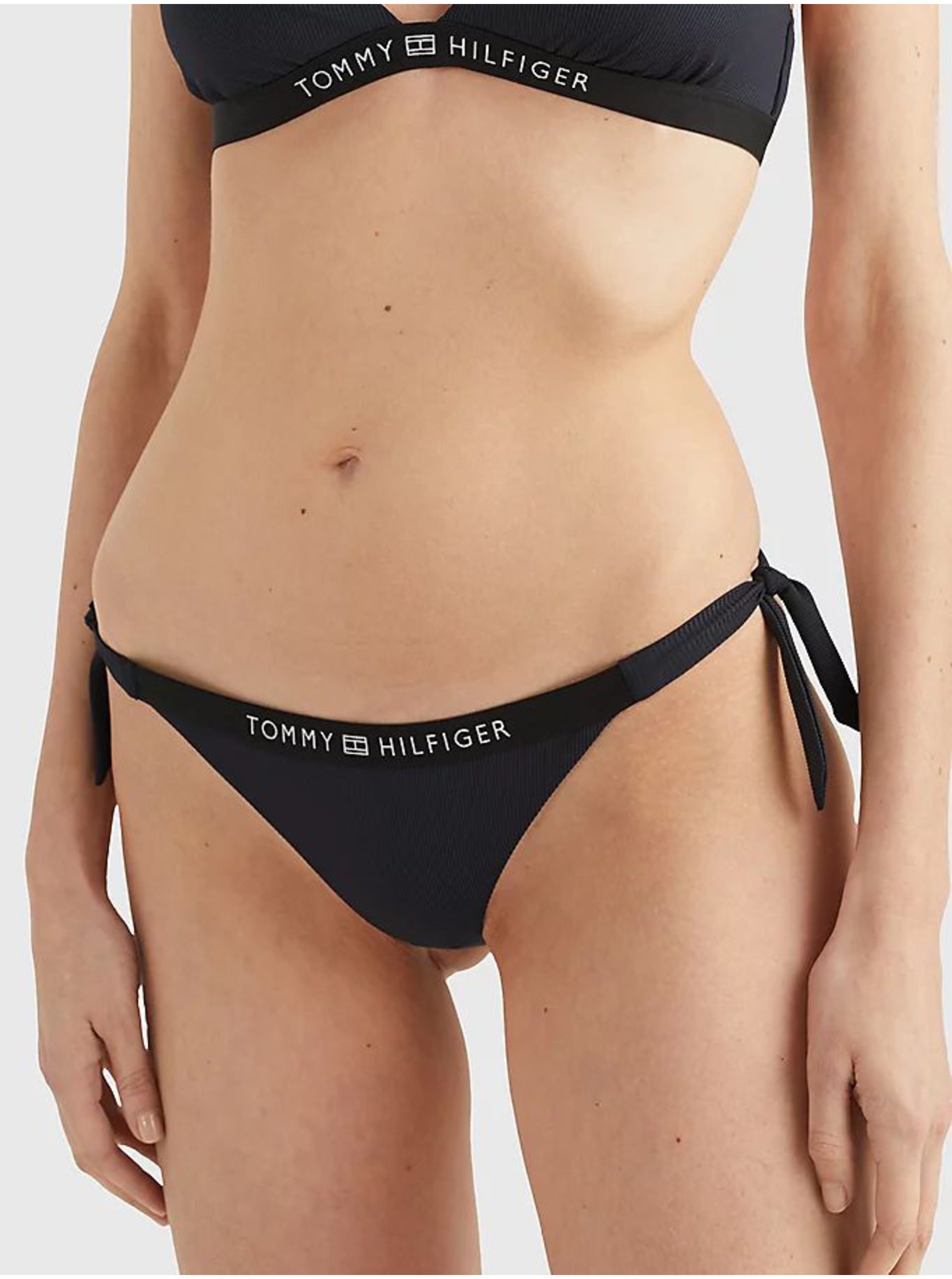 Levně Černý dámský spodní díl plavek Tommy Hilfiger Underwear
