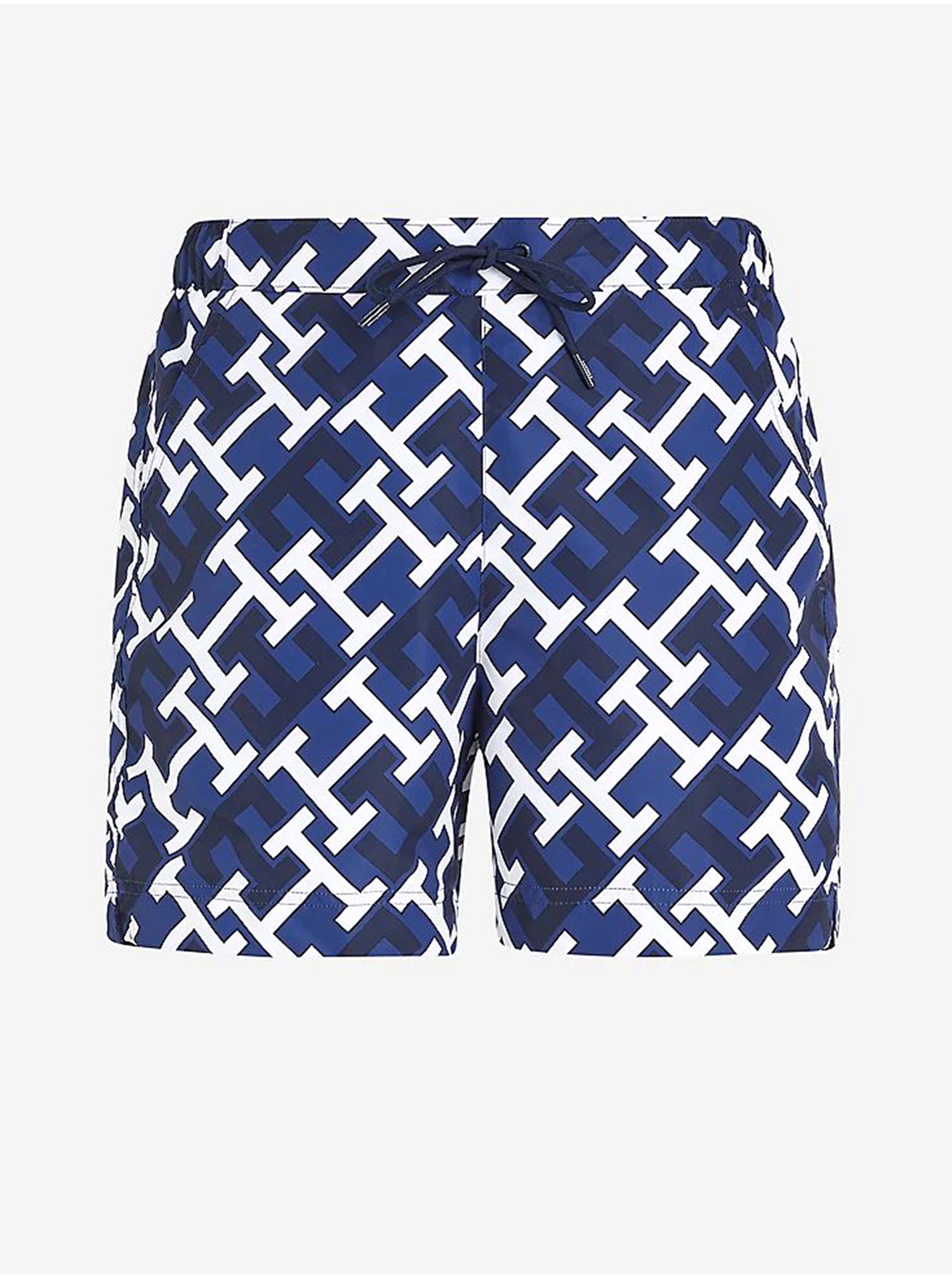 Levně Tmavě modré pánské vzorované plavky Tommy Hilfiger Underwear