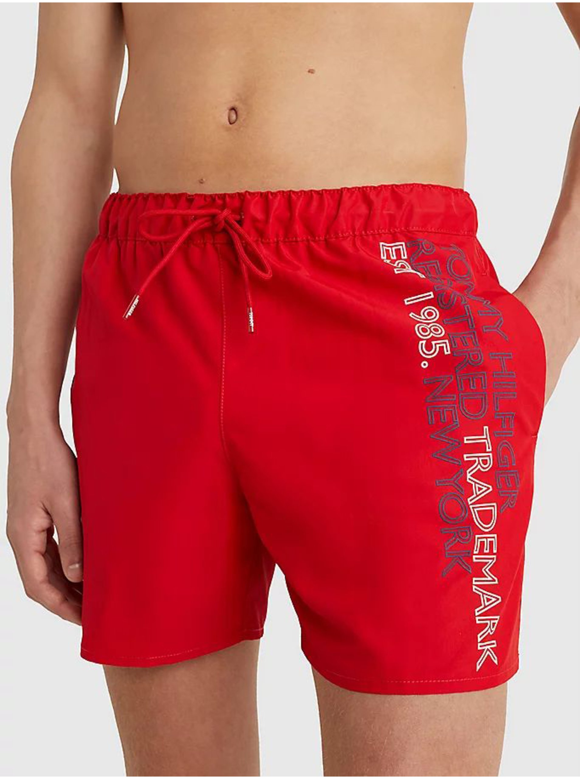 E-shop Červené pánske plavky Tommy Hilfiger Underwear