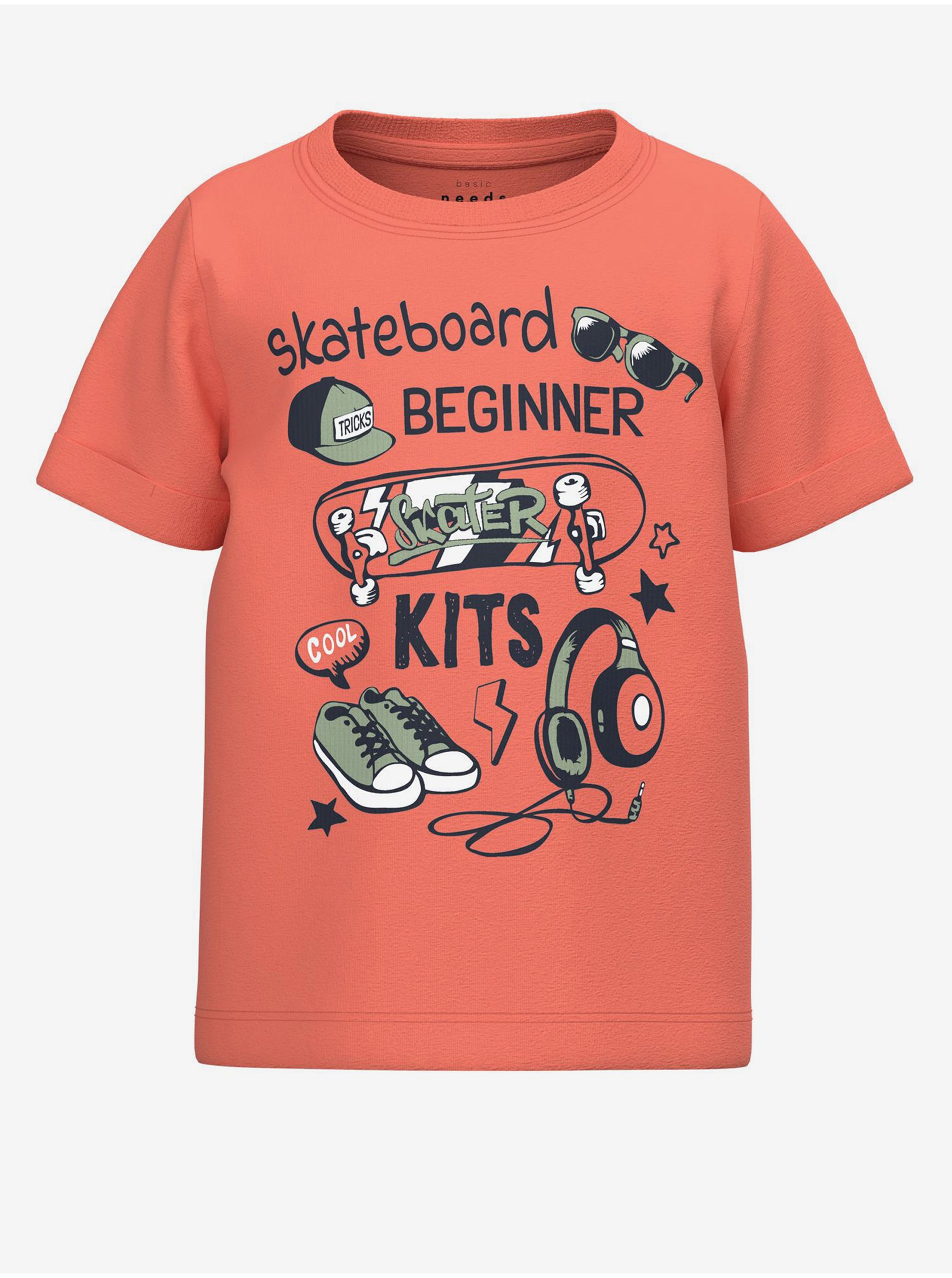 E-shop Oranžové chlapčenské tričko s potlačou name it Vux
