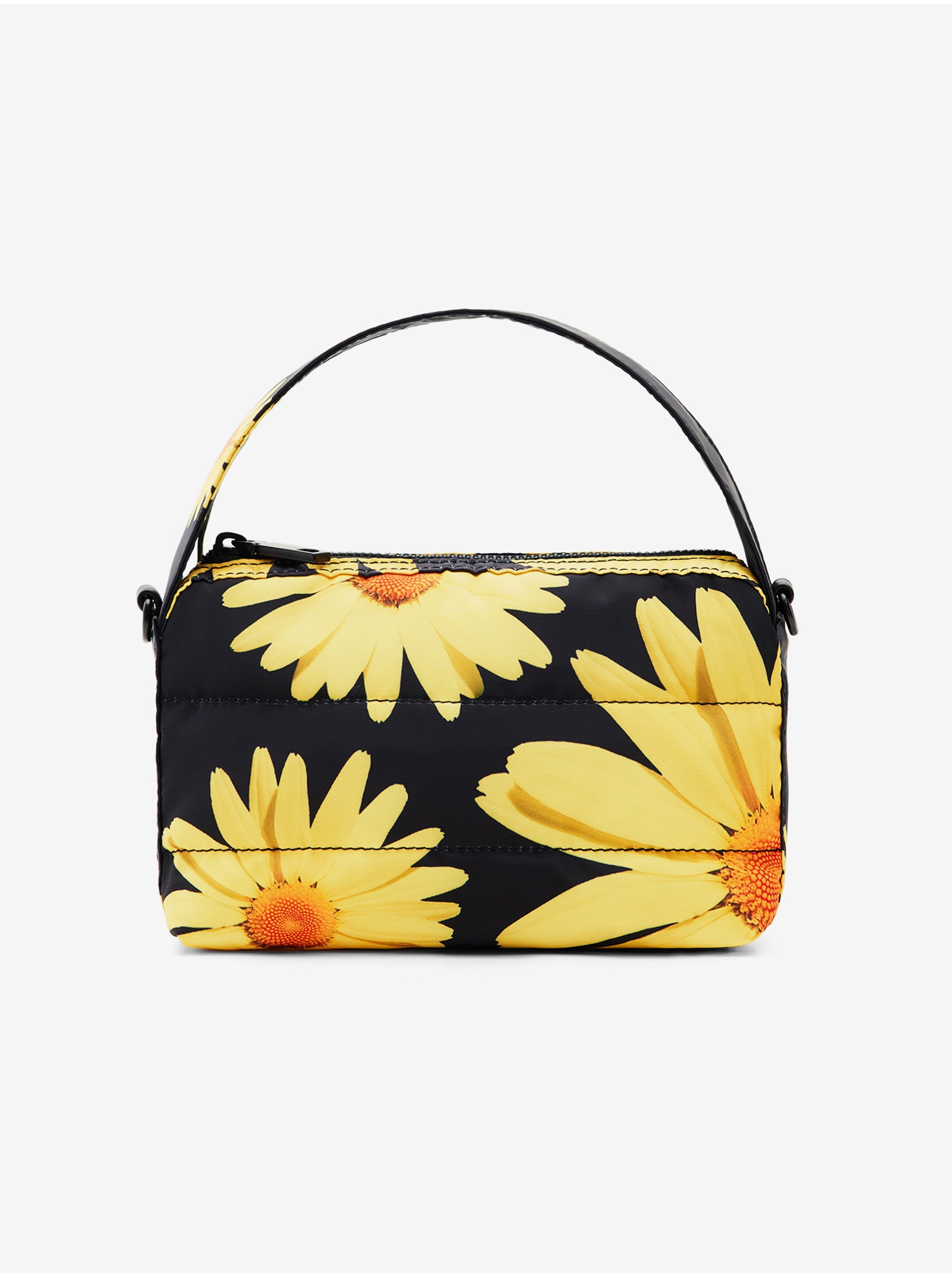 E-shop Žlto-čierna dámska kvetovaná kabelka Desigual Lacroix Margaritas