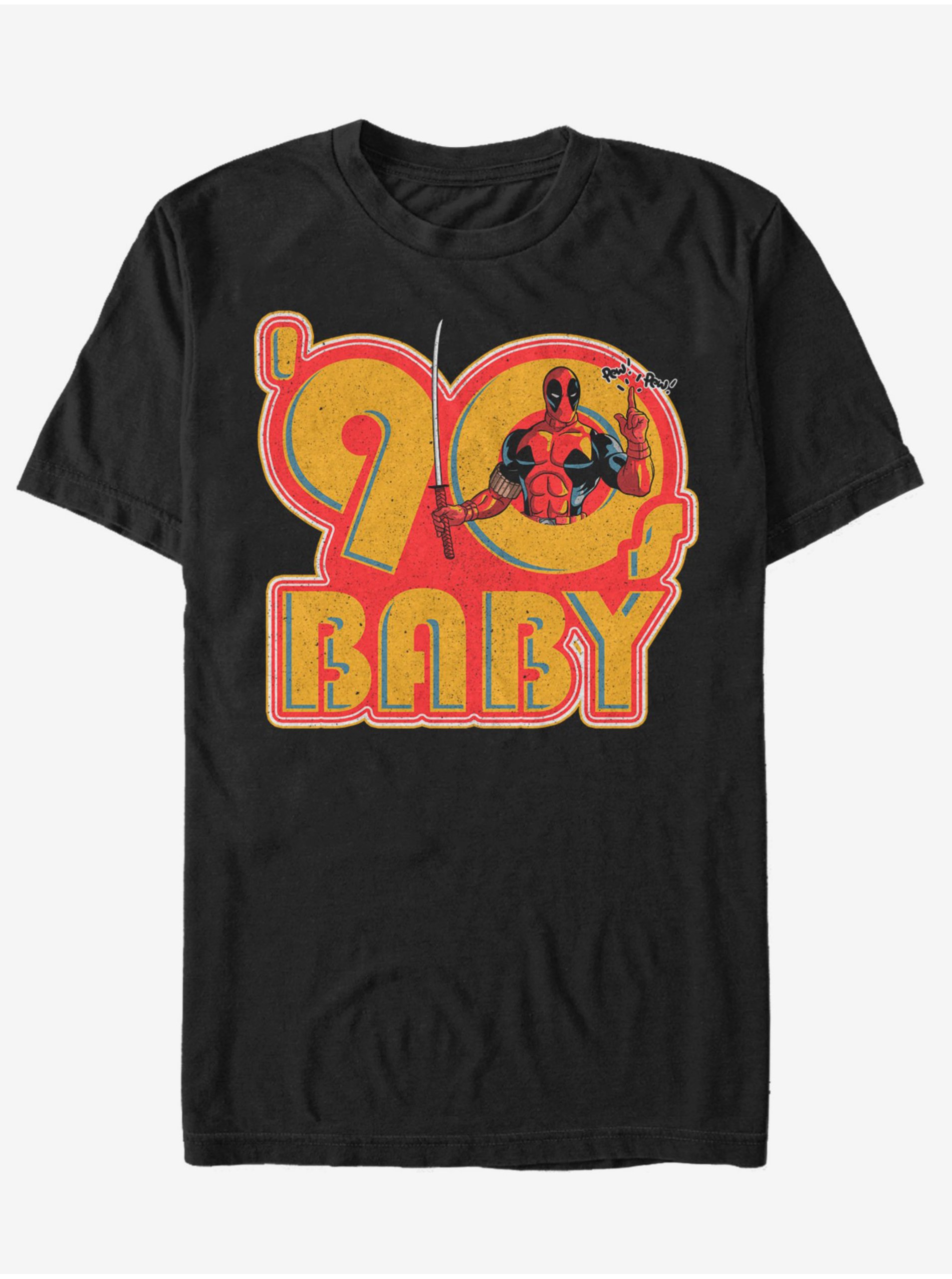 Levně Černé pánské tričko ZOOT.Fan Marvel 90's Baby