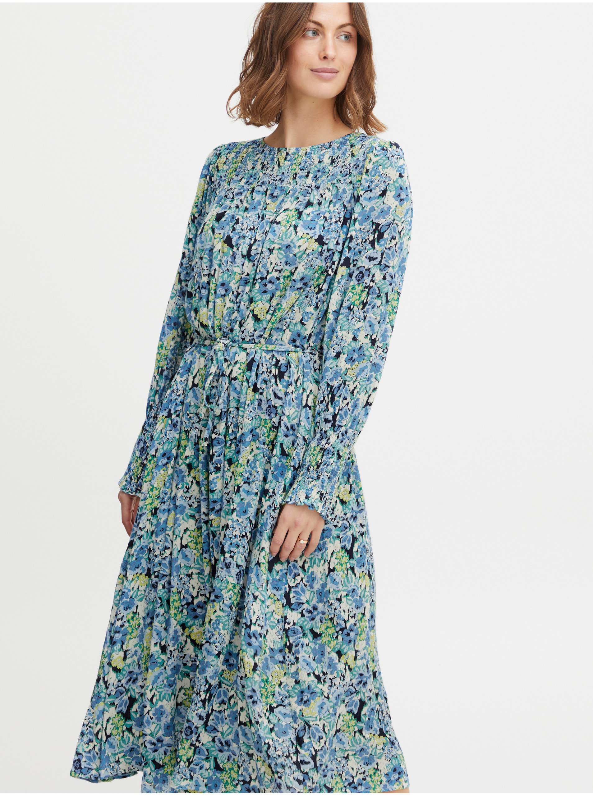 E-shop Modré dámske kvetované šaty Fransa