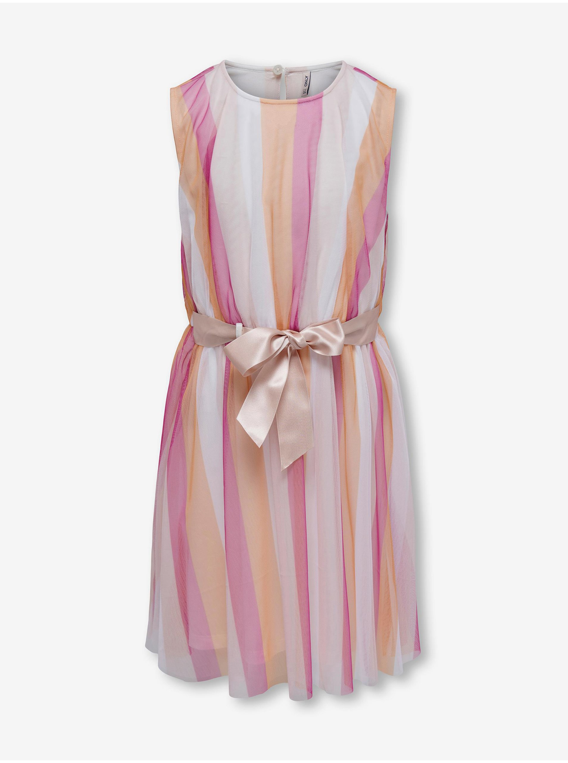 E-shop Krémovo-růžové holčičí šaty ONLY Rosa