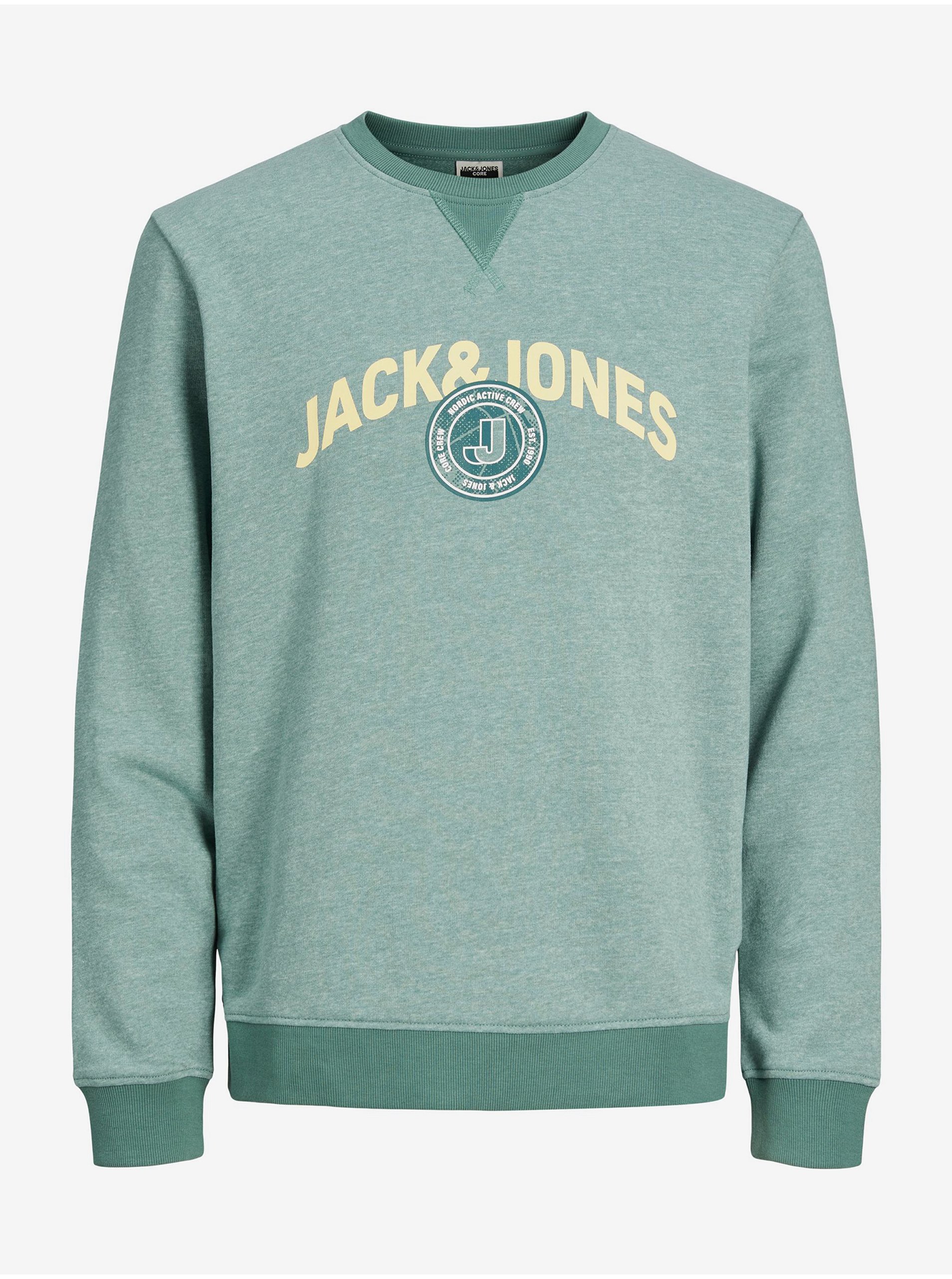 Levně Zelená klučičí mikina Jack & Jones