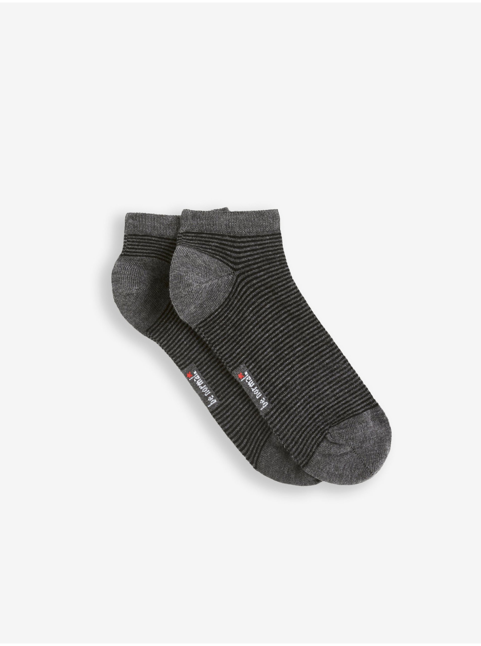 Levně Tmavě šedé pánské proužkované ponožky Celio Difunray