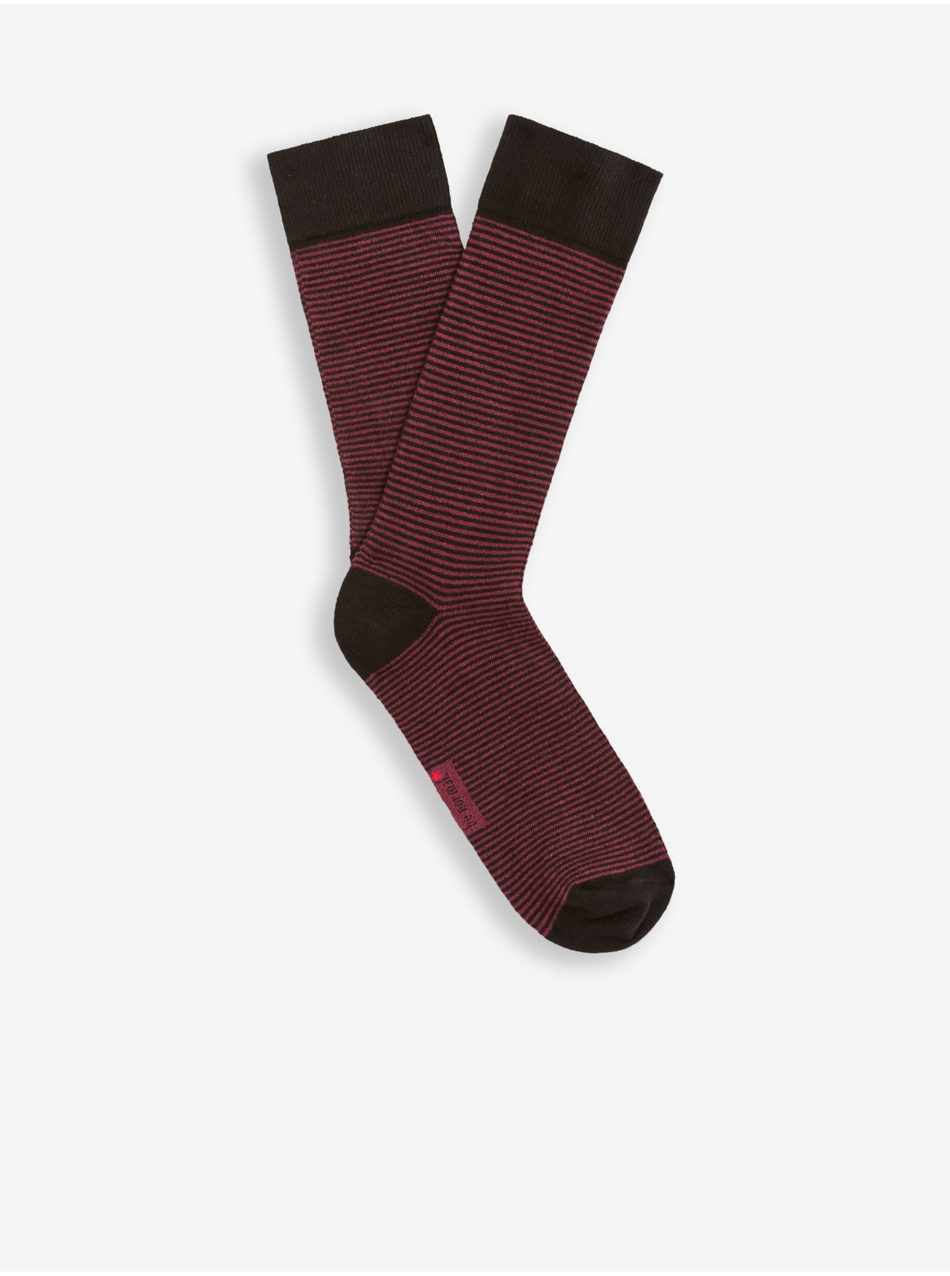 Levně Vínové pánské vzorované vysoké ponožky Celio Vicaire