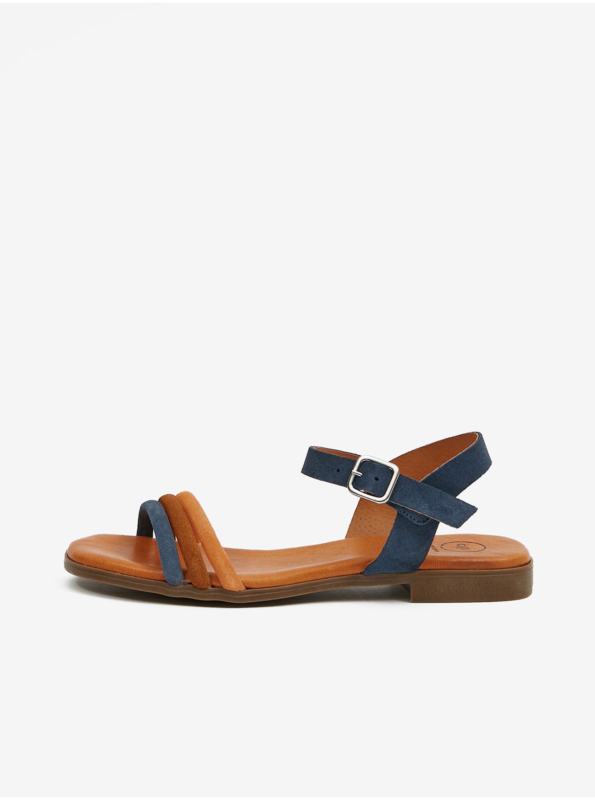 E-shop Tmavě modré dámské semišové sandály OJJU