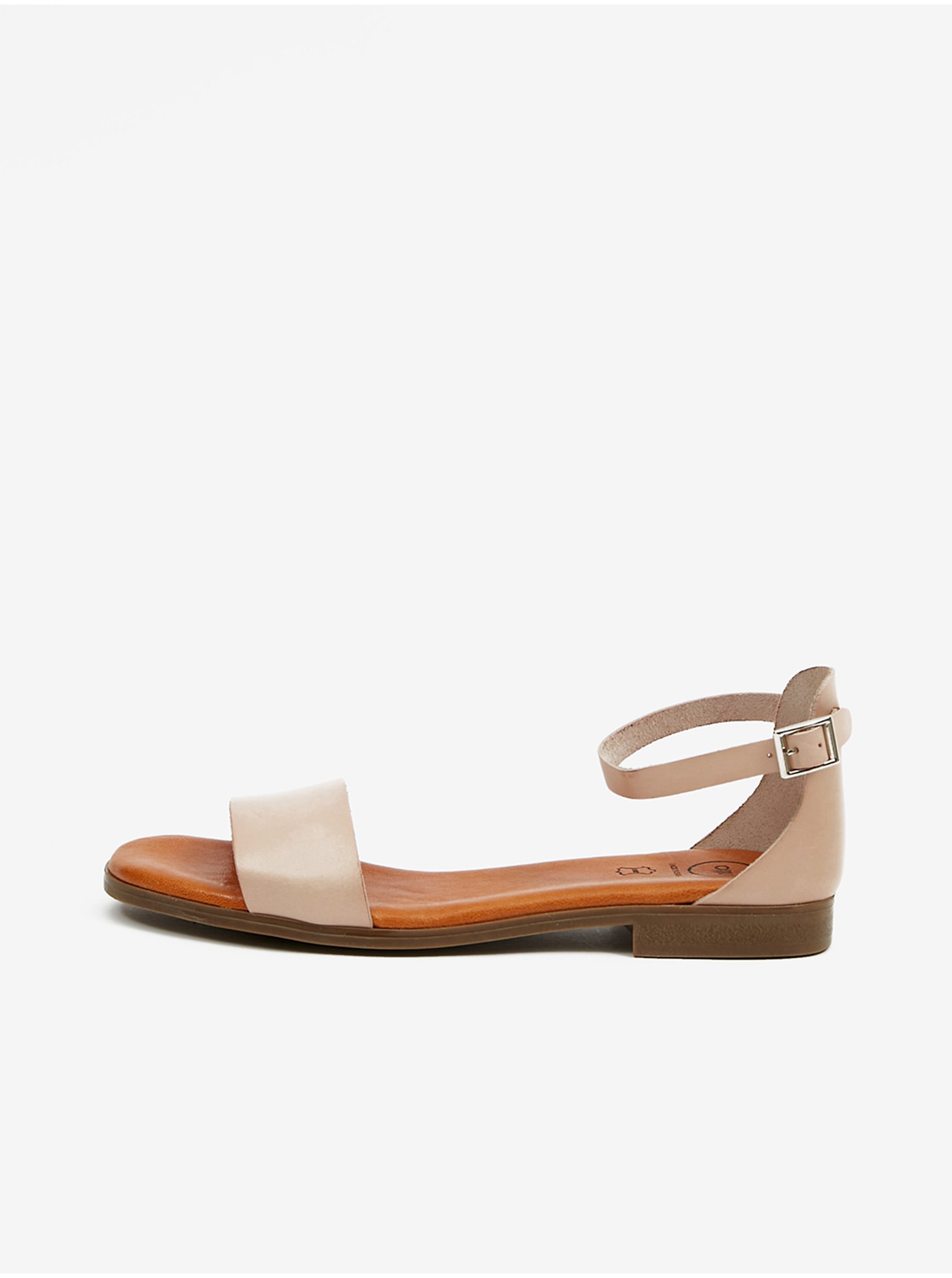E-shop Starorůžové dámské kožené sandály OJJU