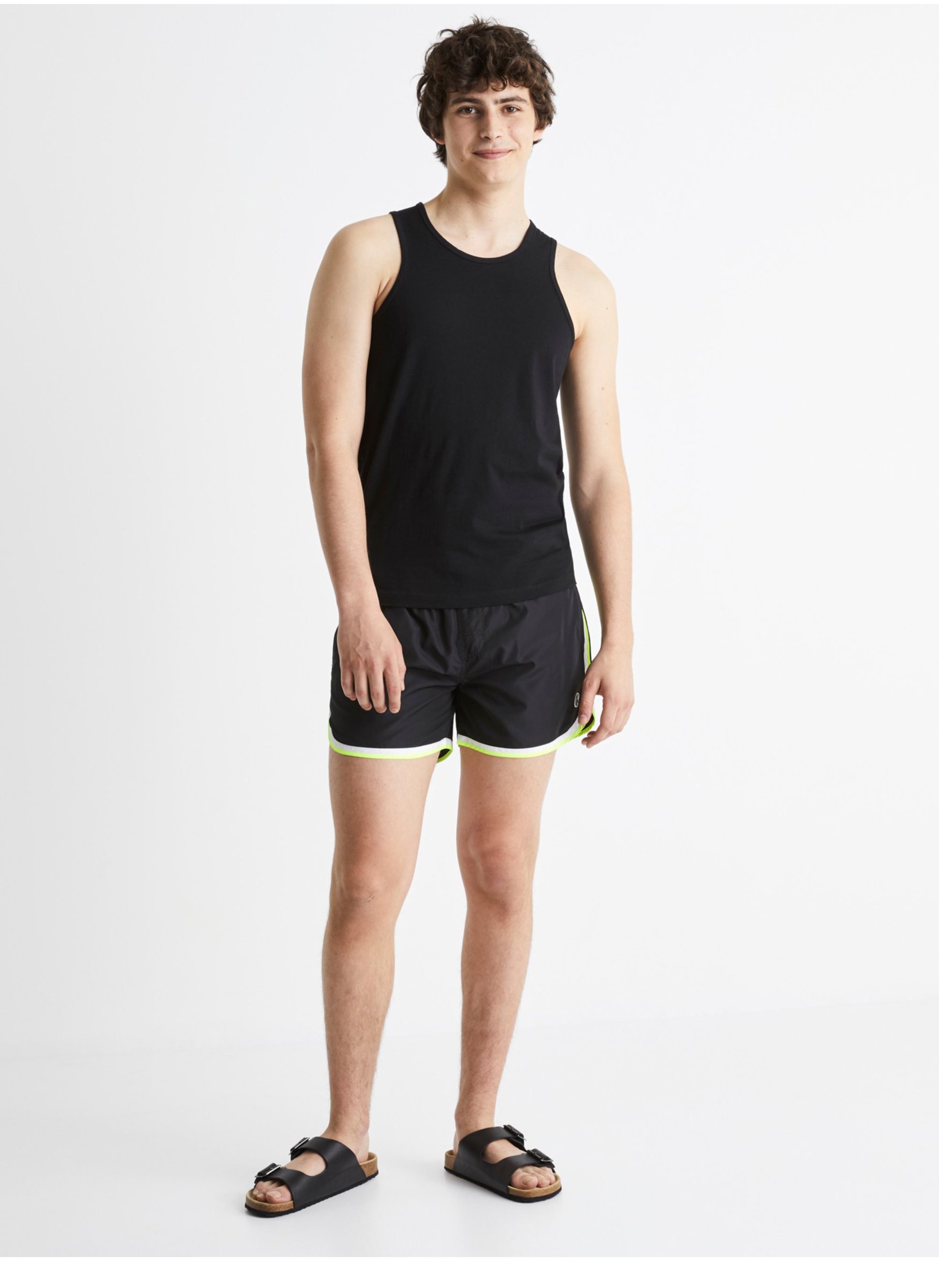 E-shop Plavky pre mužov Celio - čierna, neónová zelená