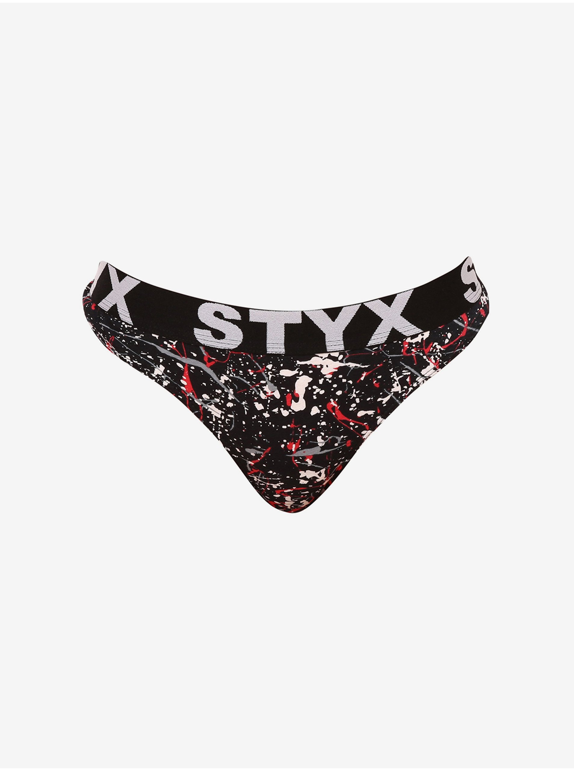 Černá vzorovaná dámská tanga Styx art Jáchym