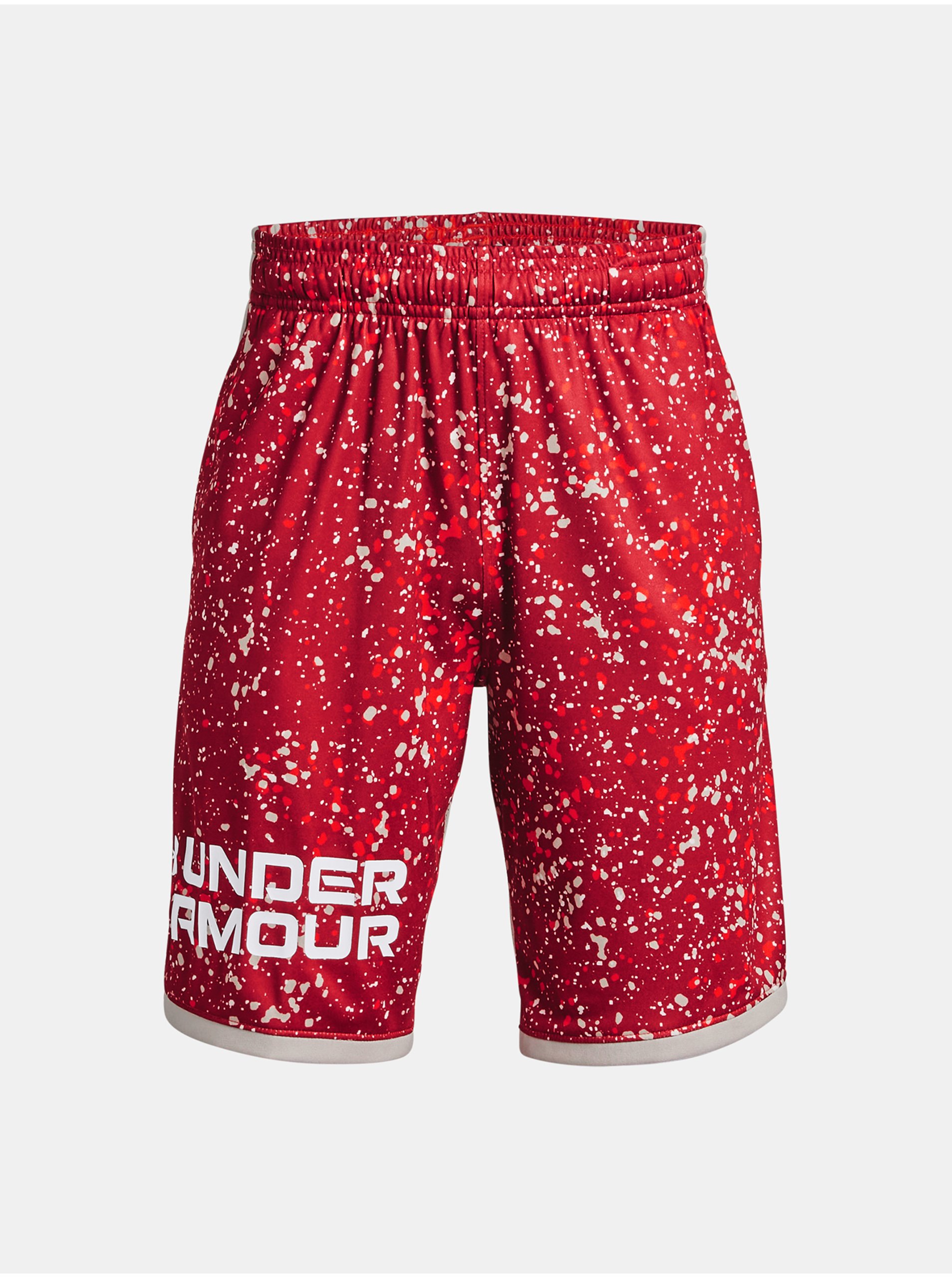 Lacno Červené chlapčenské vzorované šortky Under Armour UA Stunt 3.0 Plus Shorts