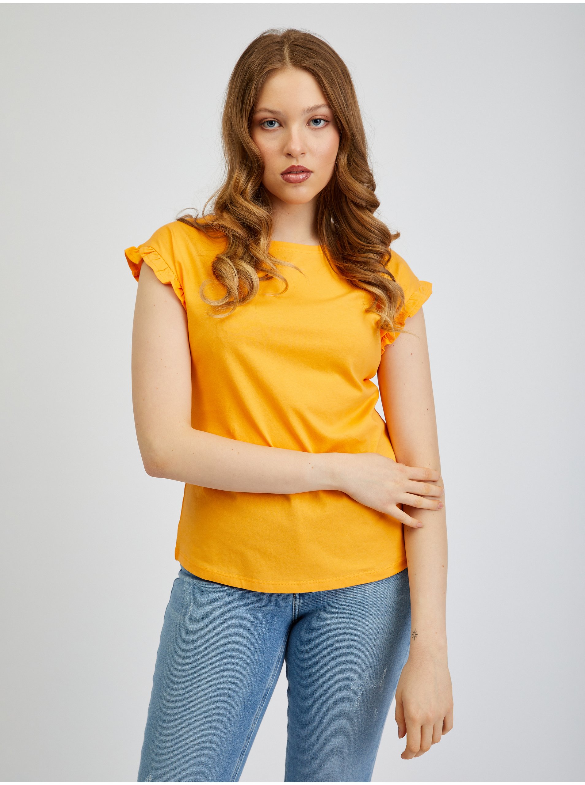 Levně Žluté dámské tričko ORSAY