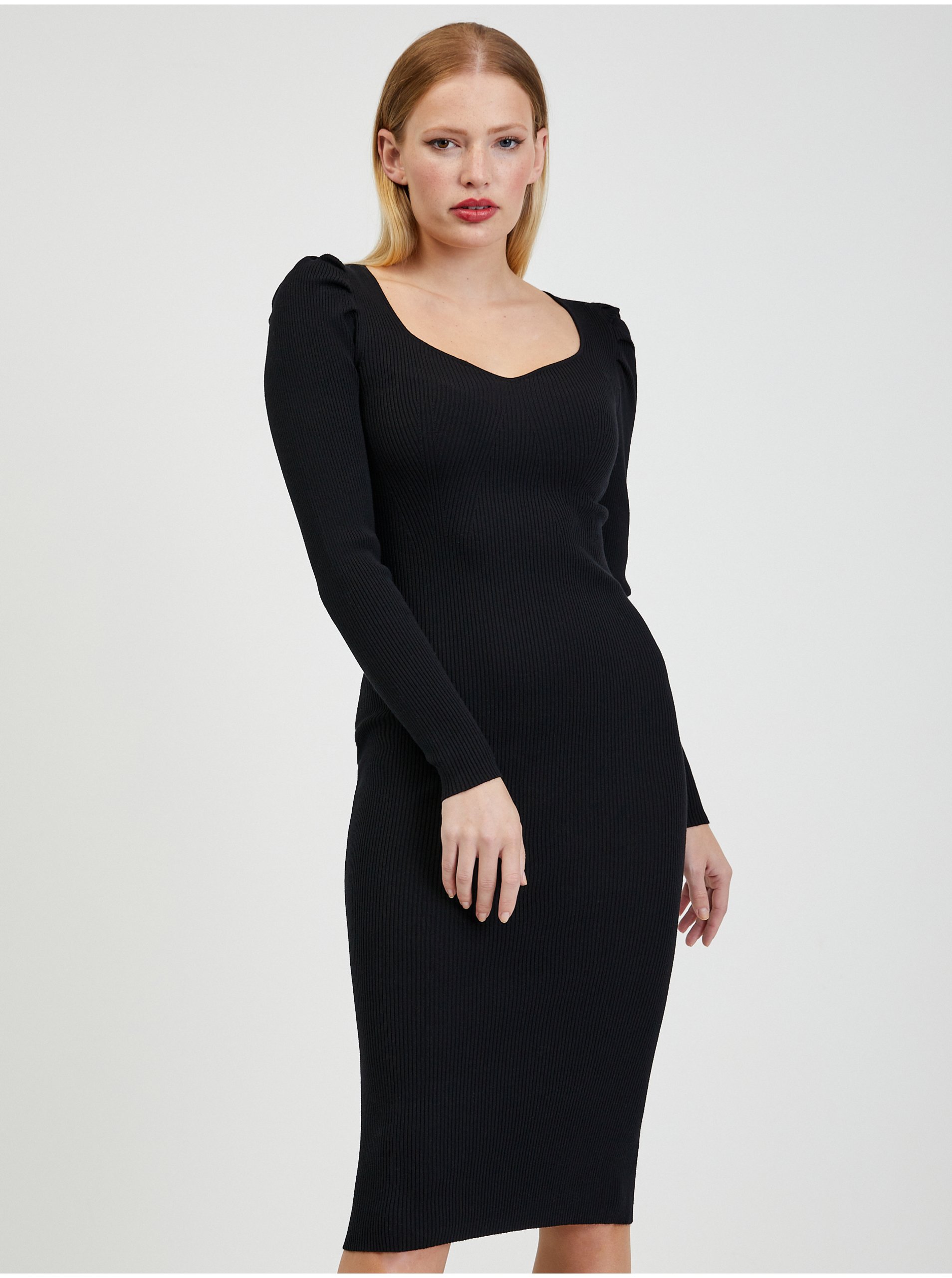 Lacno Mikinové a svetrové šaty pre ženy ORSAY - čierna