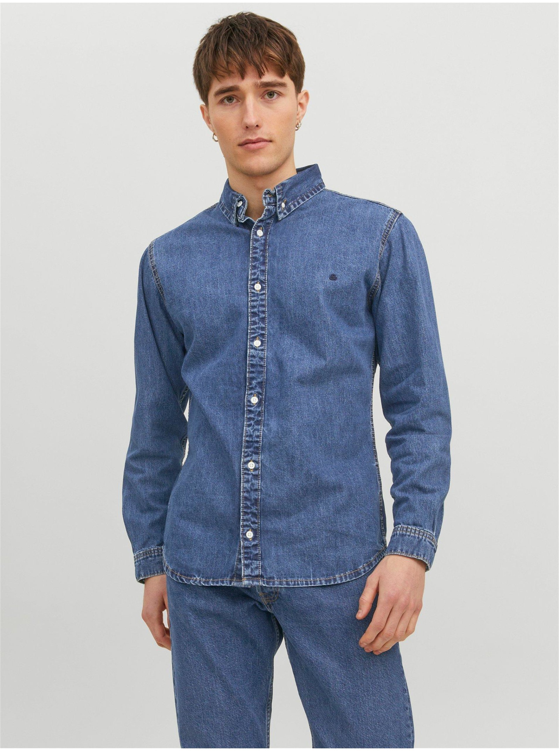 E-shop Modrá pánská džínová košile Jack & Jones Felix