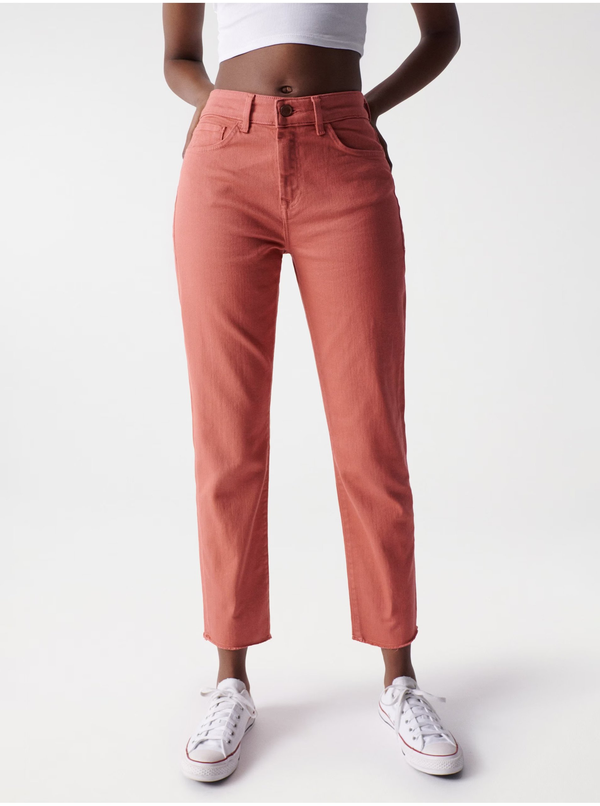 E-shop Růžové dámské zkrácené slim fit džíny Salsa Jeans True