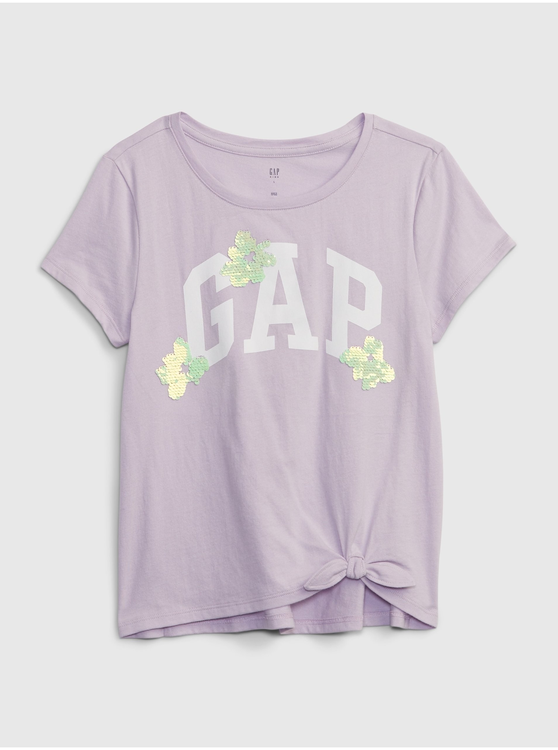 Lacno Svetlofialové dievčenské tričko s logom GAP