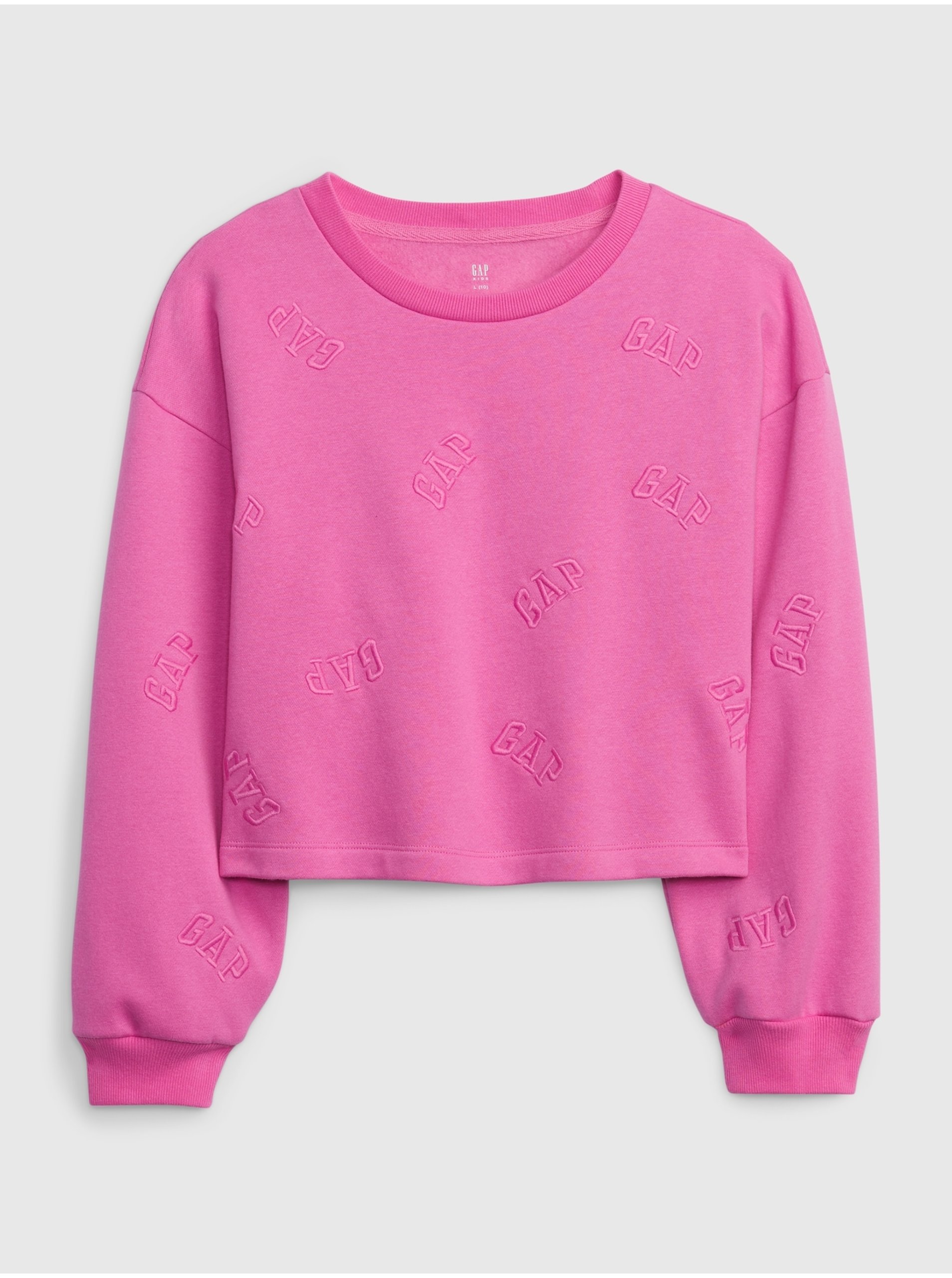 E-shop Tmavě růžová holčičí vzorovaná mikina GAP
