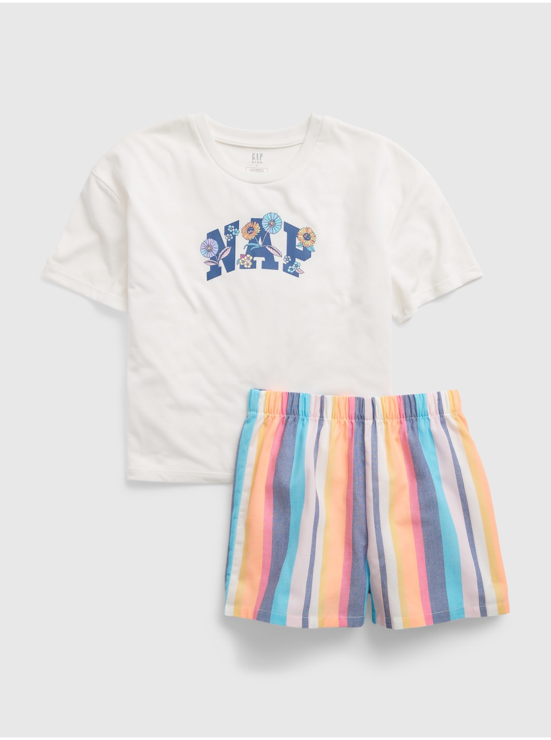 Lacno Modro-biele dievčenské pruhované pyžamo GAP