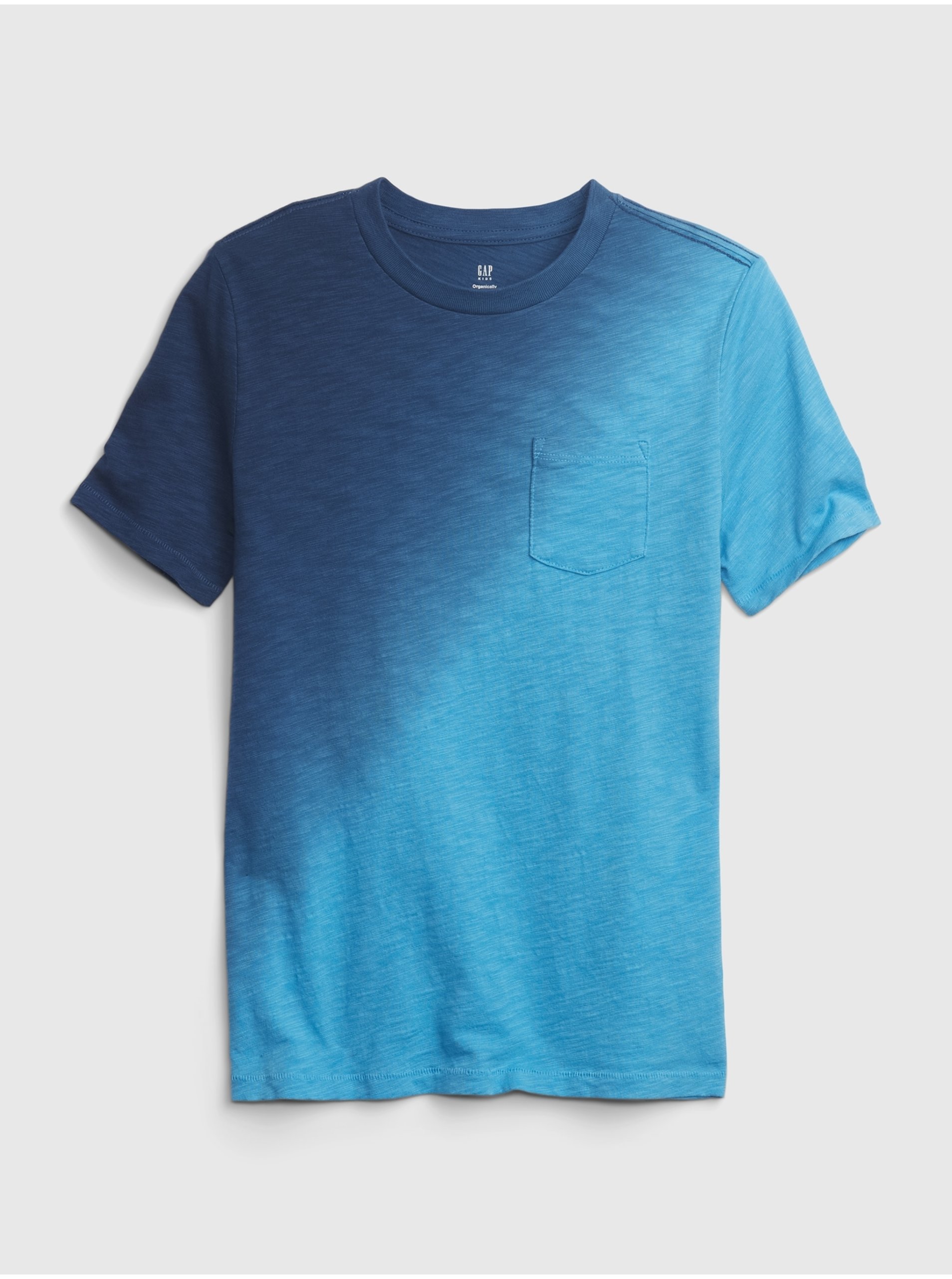 Levně Modré klučičí bavlněné tričko GAP