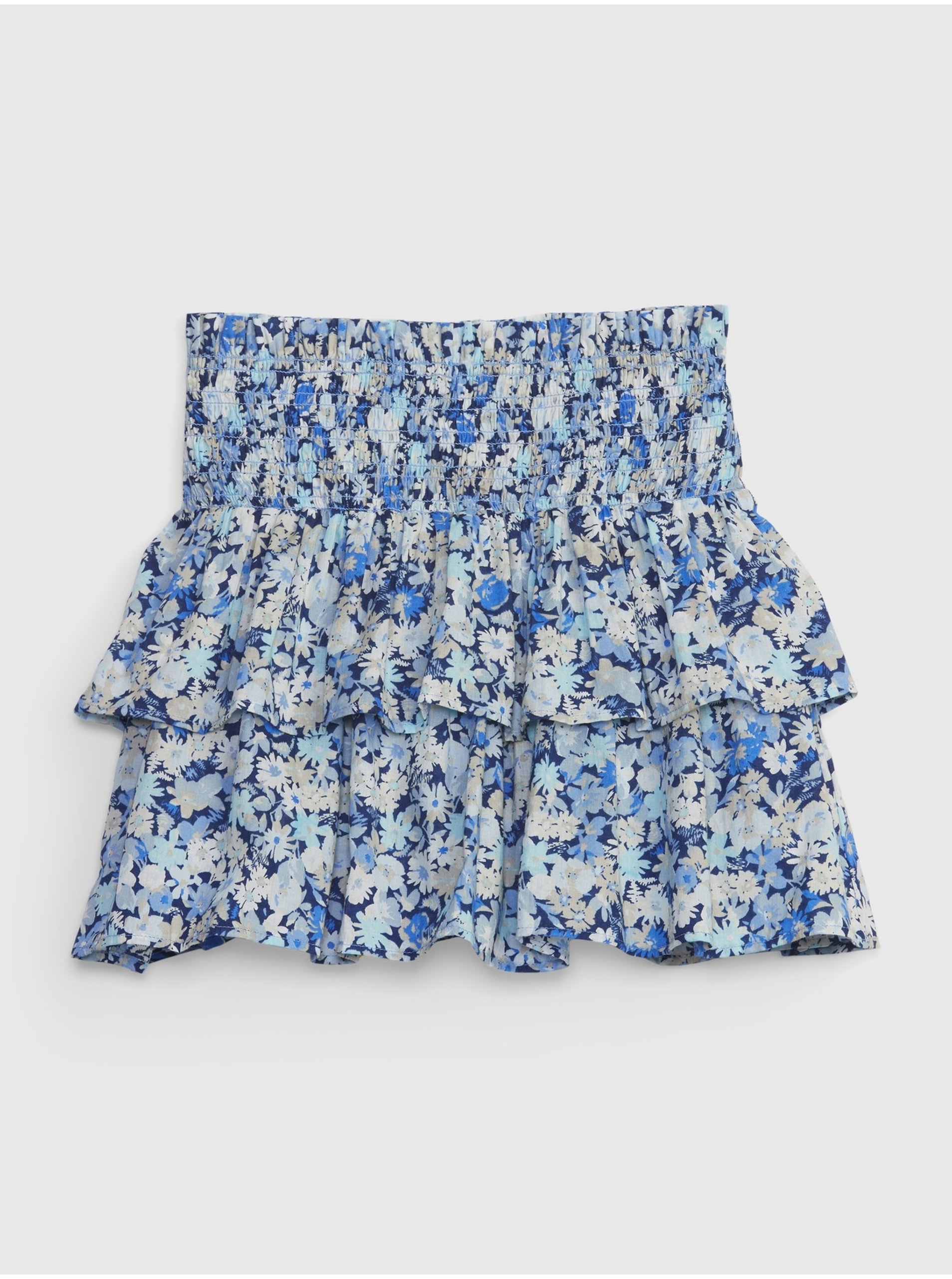 E-shop Modrá dievčenská kvetovaná kraťasová sukňa GAP