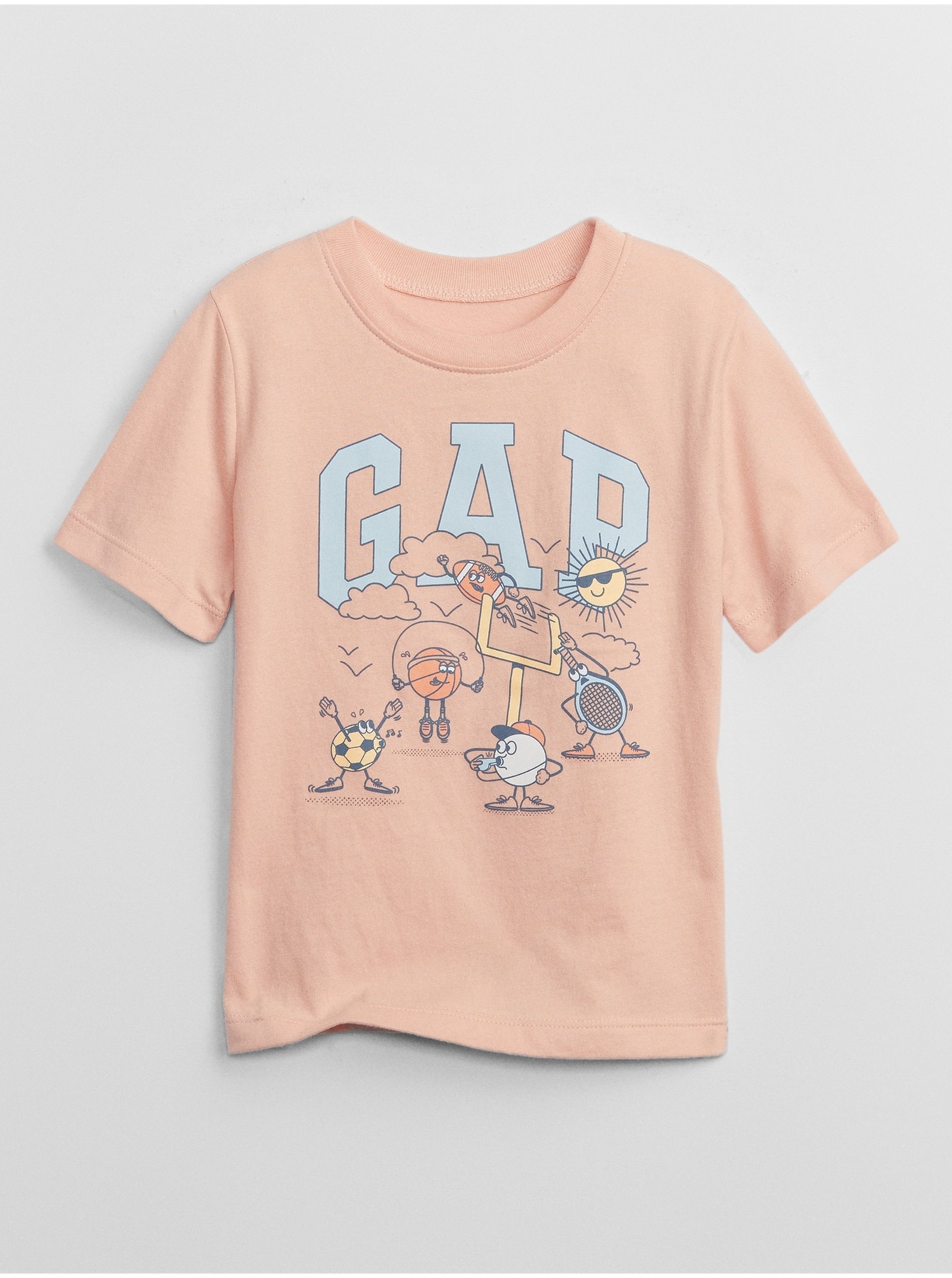 Levně Meruňkové dětské tričko GAP