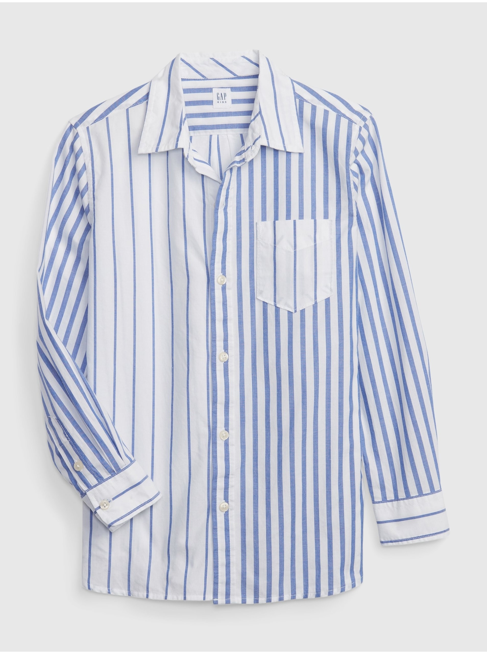 E-shop Modrá chlapčenská pruhovaná košeľa GAP