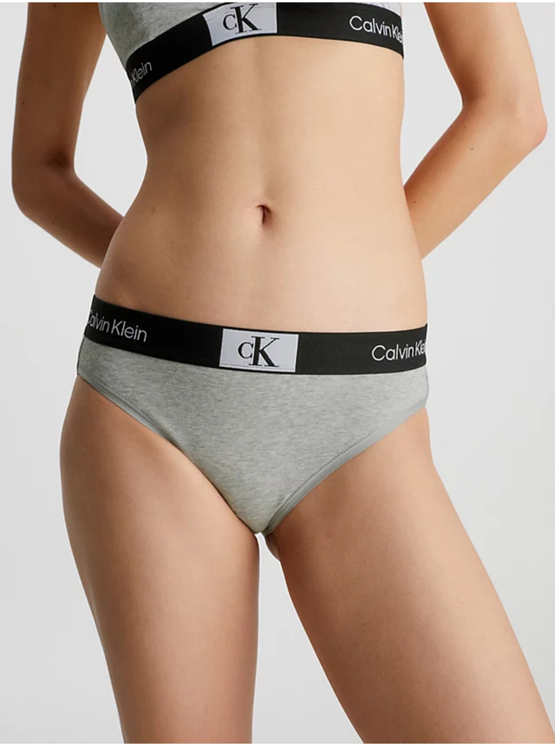 E-shop Světle šedé dámské kalhotky Calvin Klein Underwear
