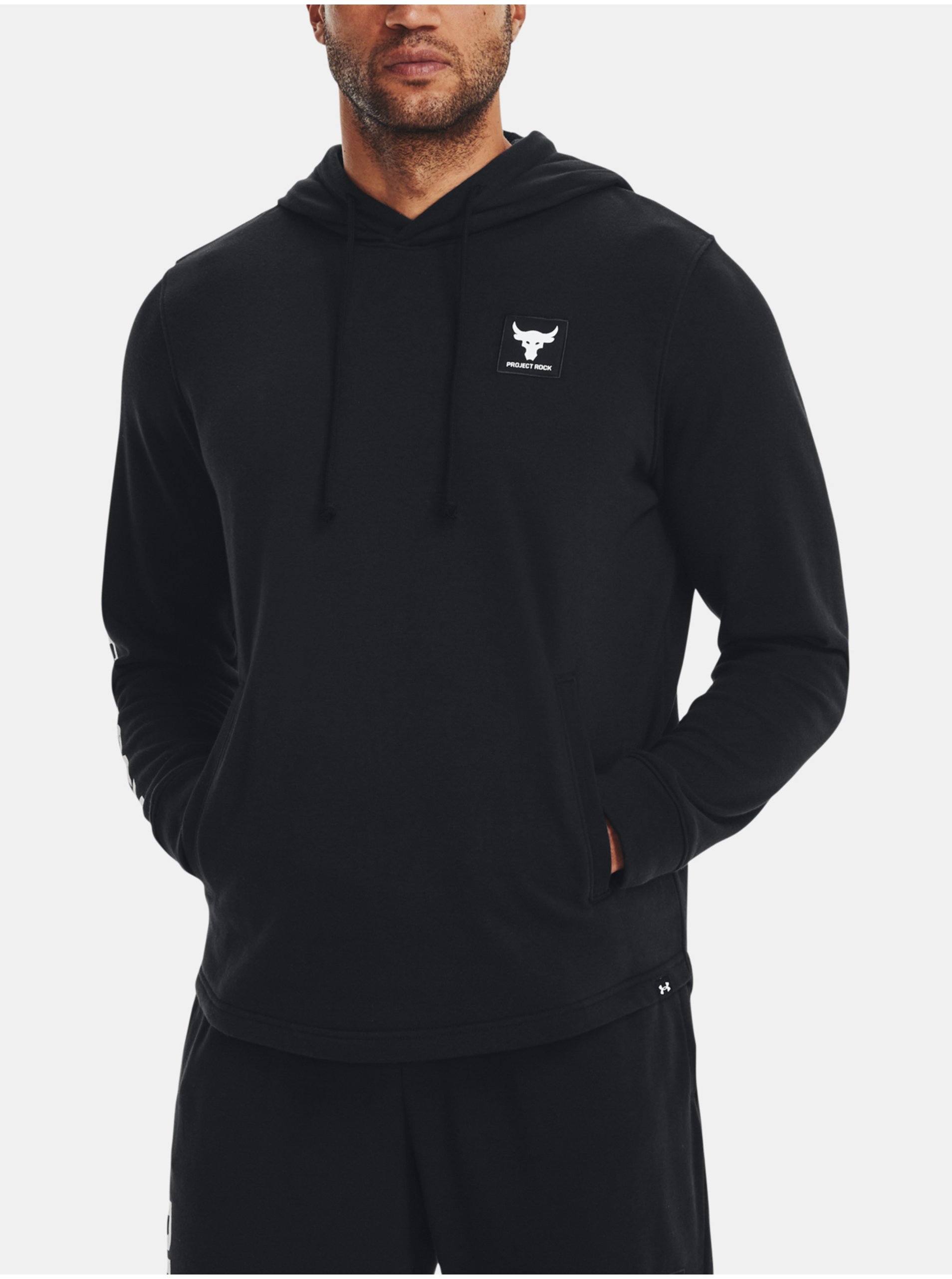 Levně Černá pánská mikina Under Armour Project Rock Terry Hoodie