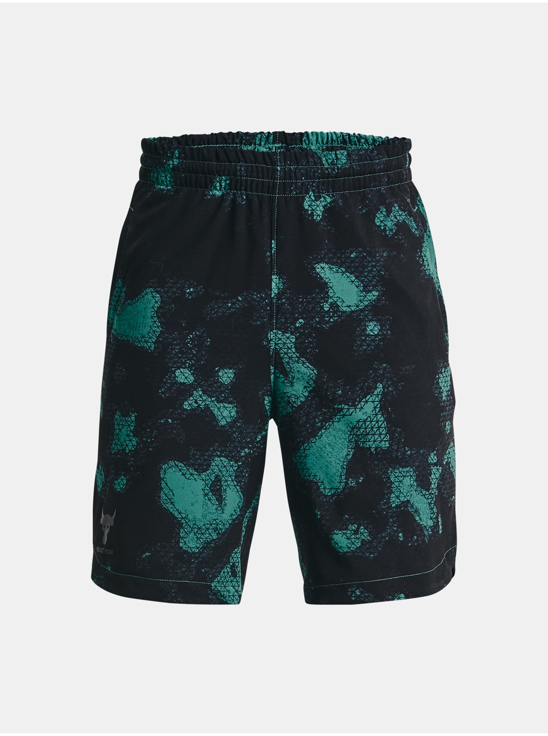 Levně Zeleno-černé klučičí kraťasy Under Armour Project Rock Printed Wvn Short