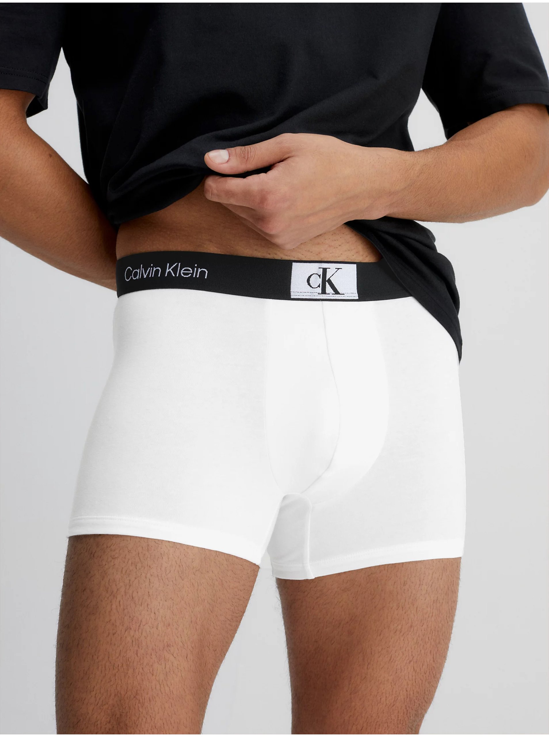 Levně Bílé pánské boxerky Calvin Klein Underwear