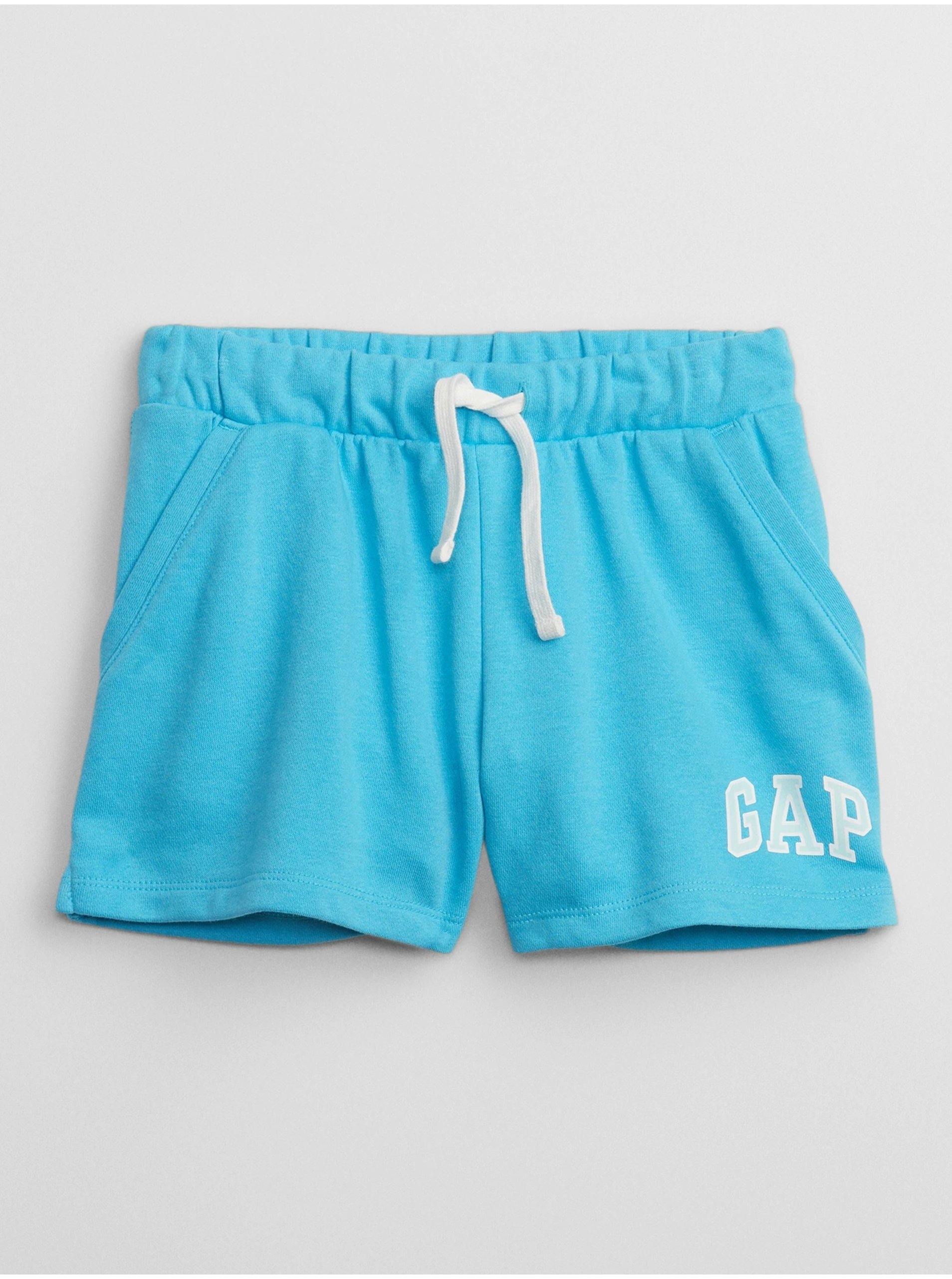 Lacno Modré dievčenské šortky s logom GAP