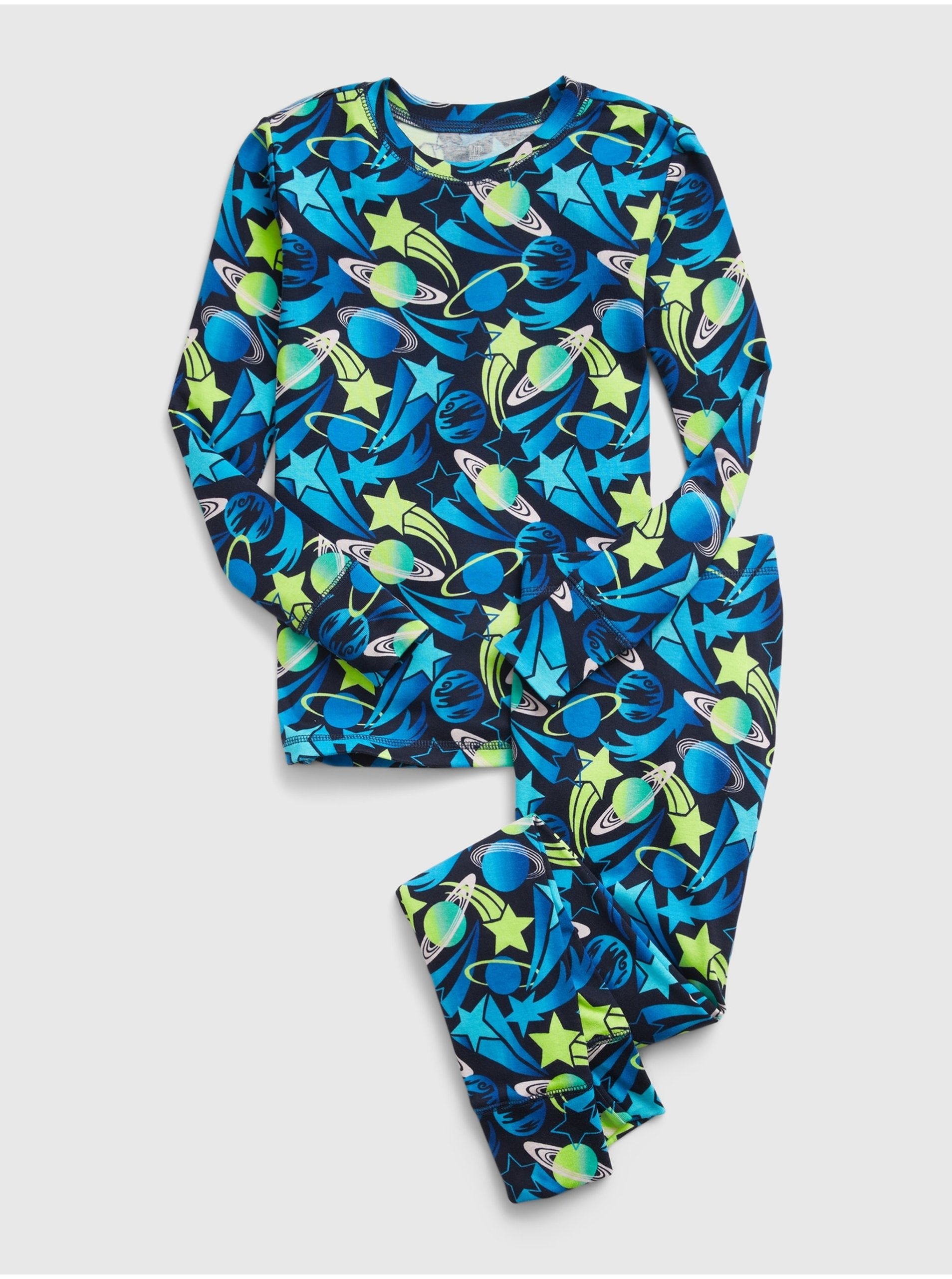Lacno Zeleno-modré chlapčenské vzorované pyžamo GAP