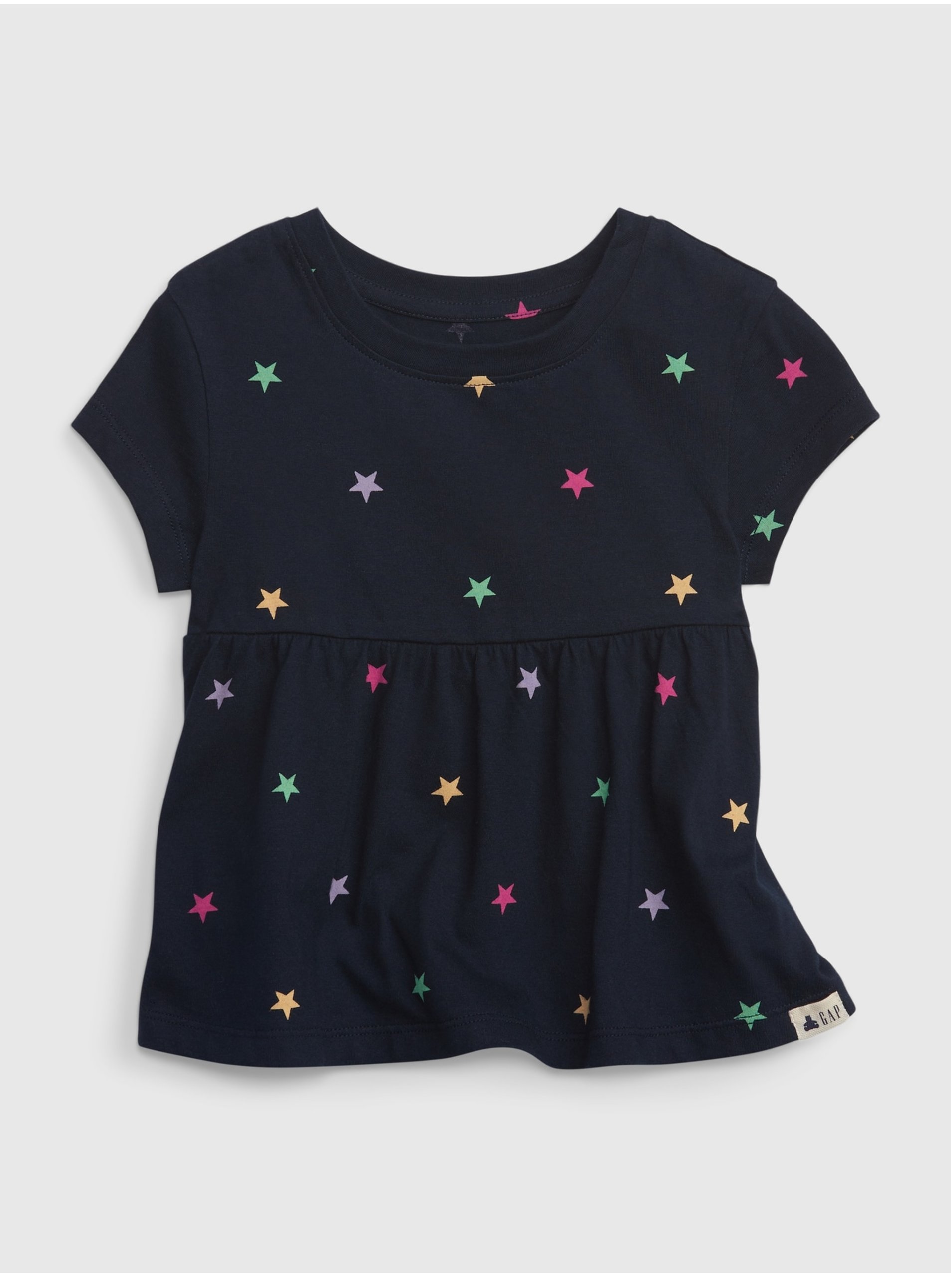 Lacno Tmavomodré dievčenské tričko s motívom hviezdičiek GAP