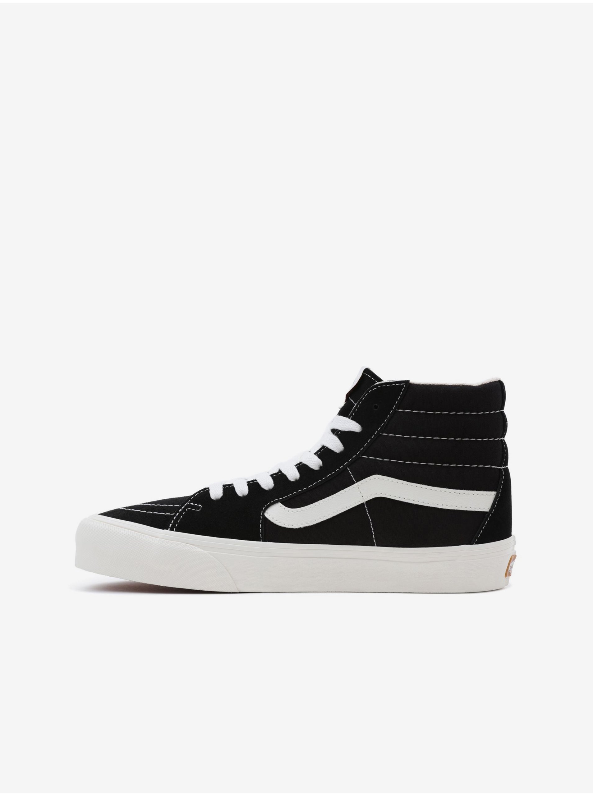 Lacno Čierne členkové tenisky s koženými detailmi VANS SK8-Hi