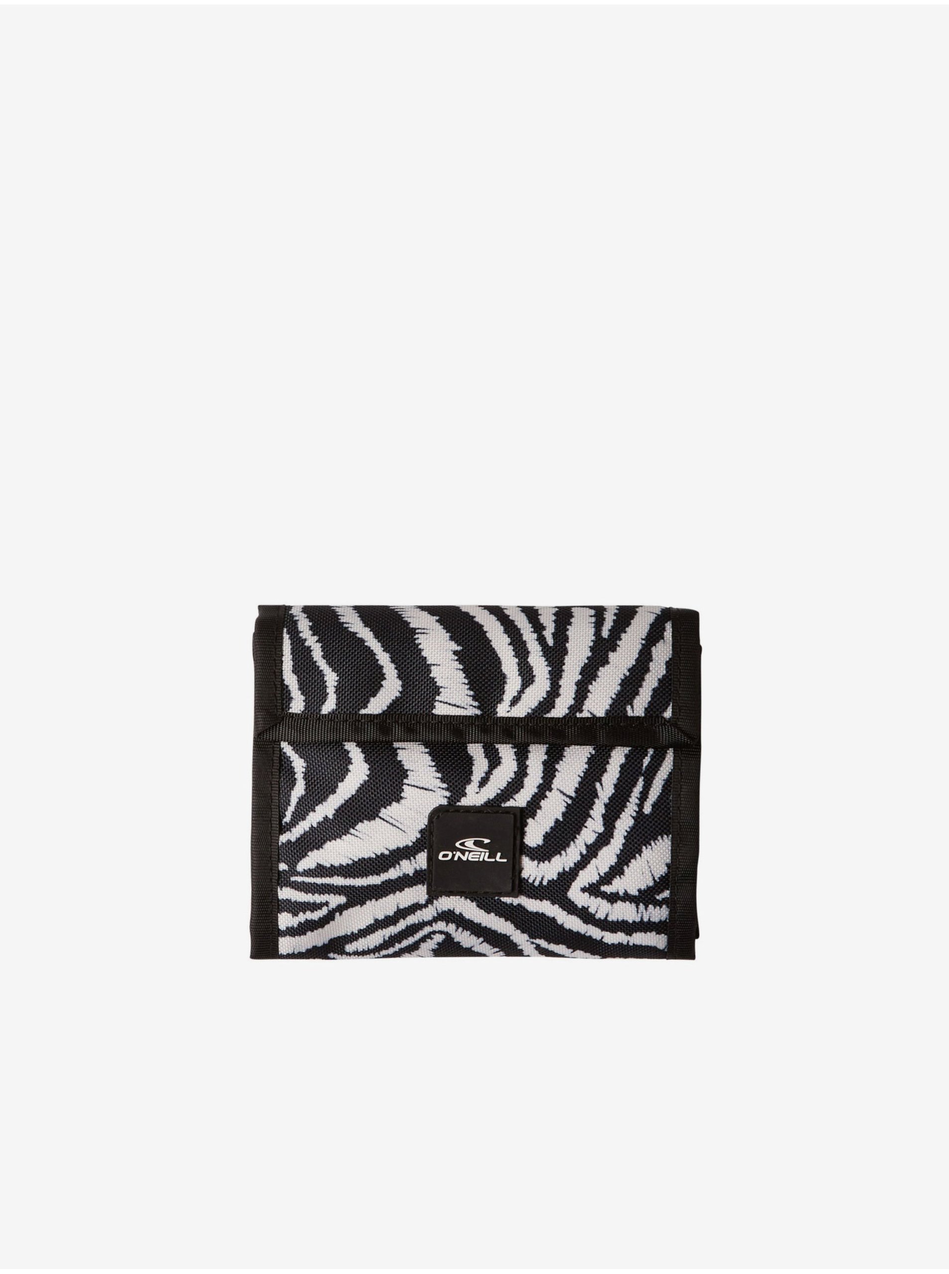 Levně Černo-bílá dámská peněženka se zvířecím vzorem O'Neill POCKETBOOK WALLET
