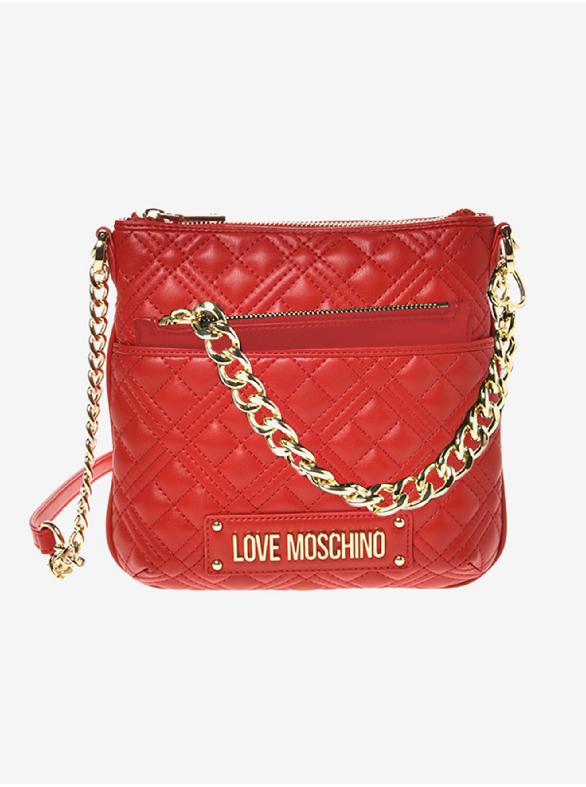 Levně Červená dámská crossbody kabelka Love Moschino