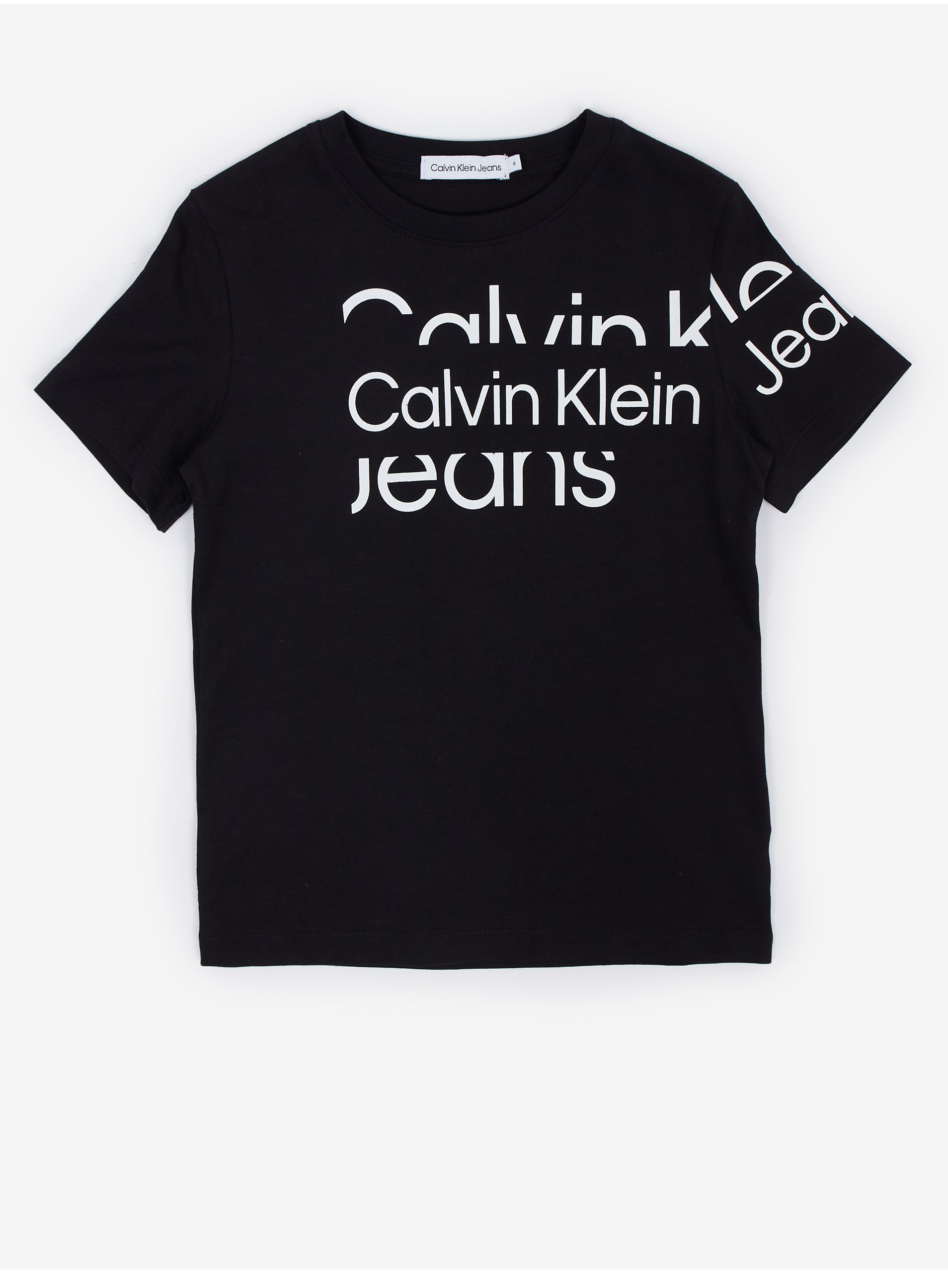 Levně Černé klučičí tričko Calvin Klein Jeans Blown-Up